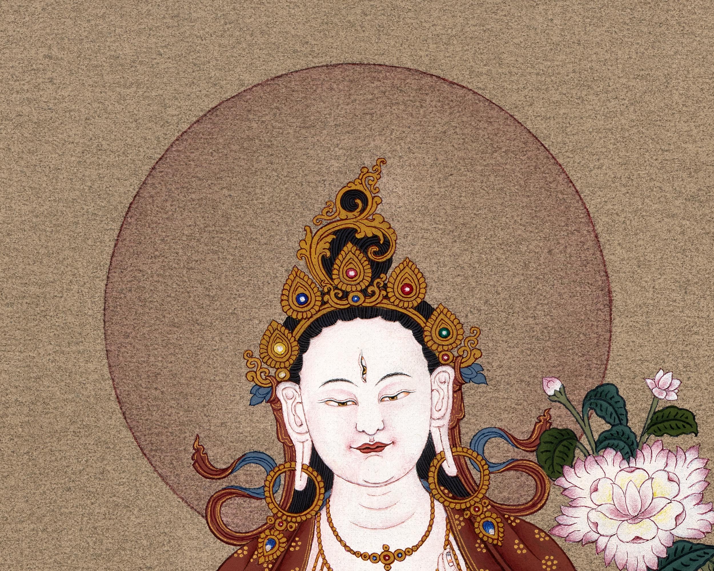 White Tara Thangka | Himalayan Buddhist Art | Female Bodhisattva