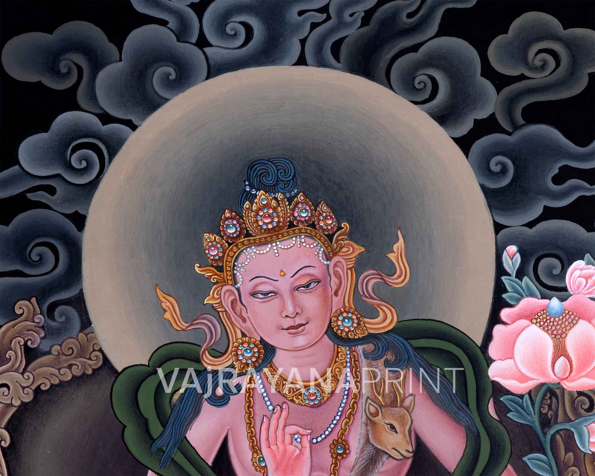 Himalayan Giclee Print For Chenrezig Puja | Traditional Newari Buddhist Painting