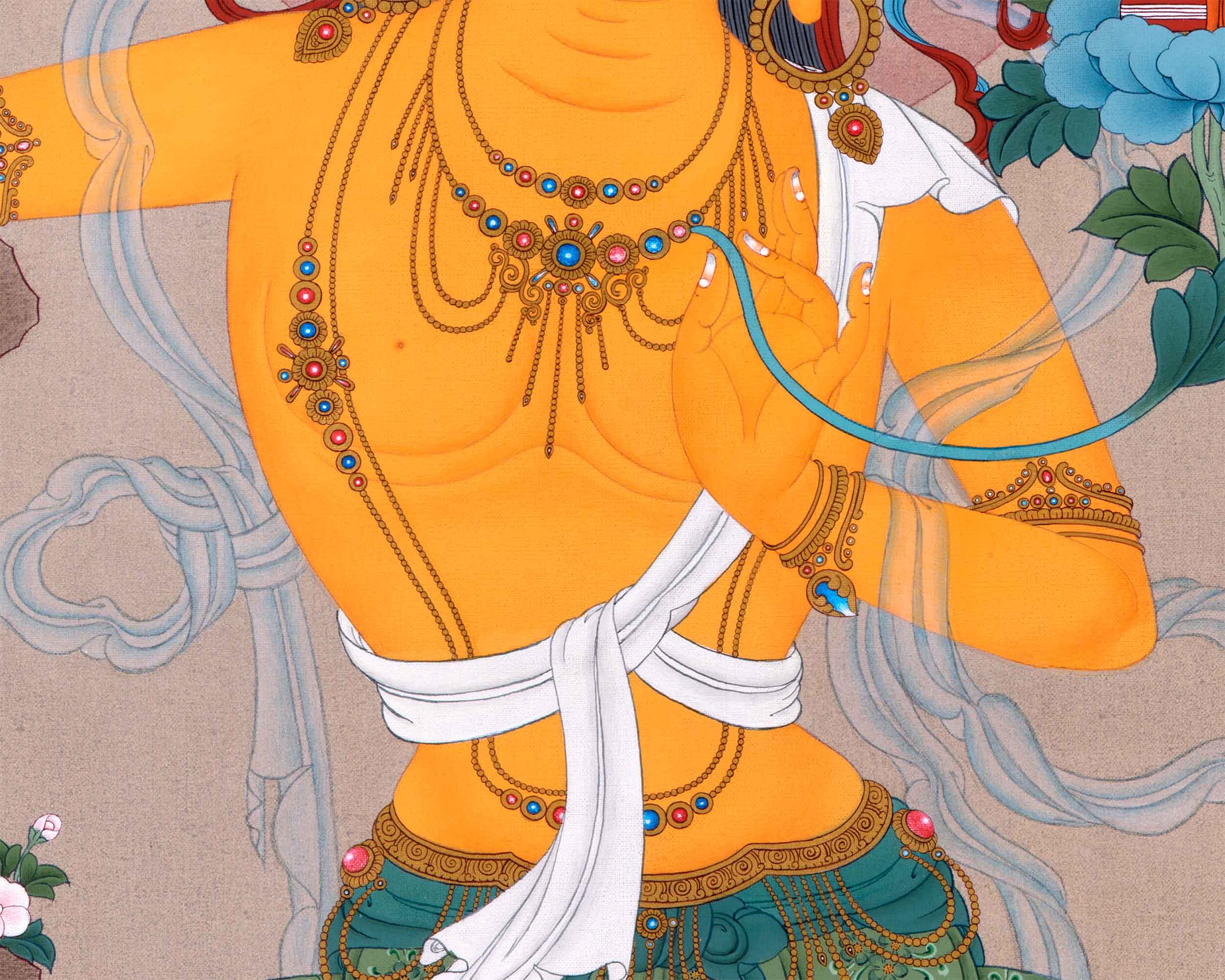 Thangka Print of Bodhisattva Manjushri | Buddha of Wisdom