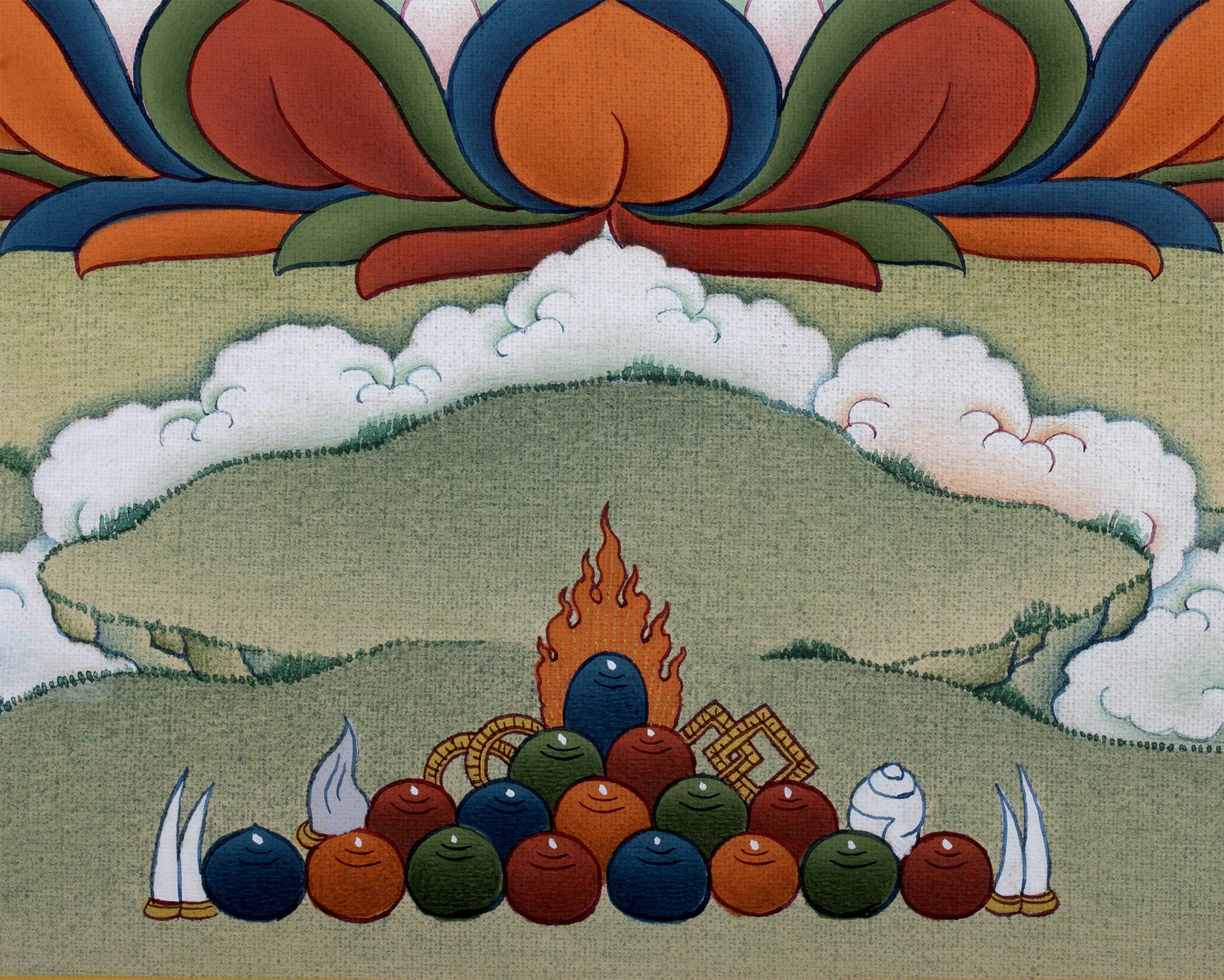 Shakyamuni Buddha Thangka, Hand Painted Tibetan Buddha Painting in 24K Gold