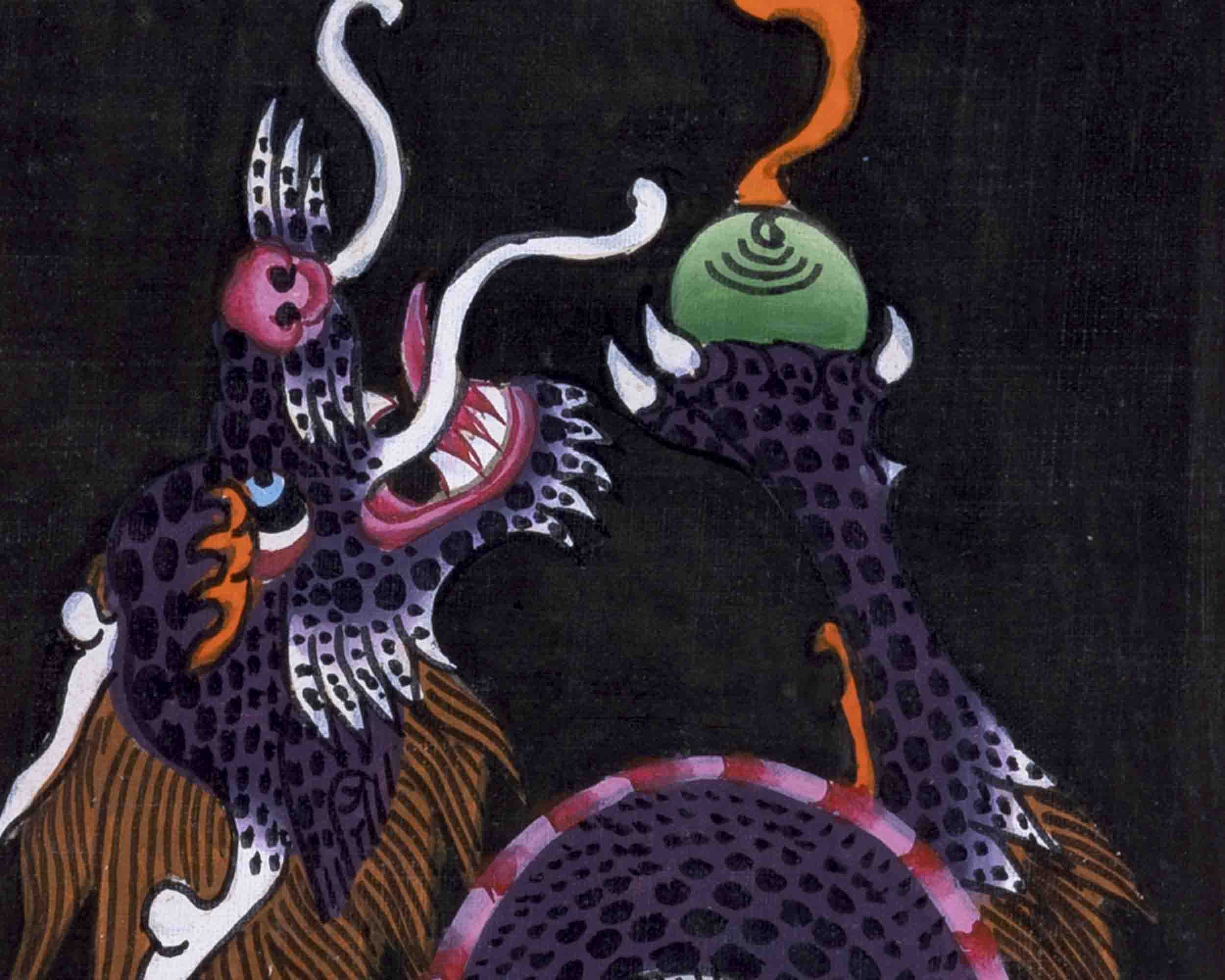 Dragon Painting Thangka | Traditional Tibetan Style