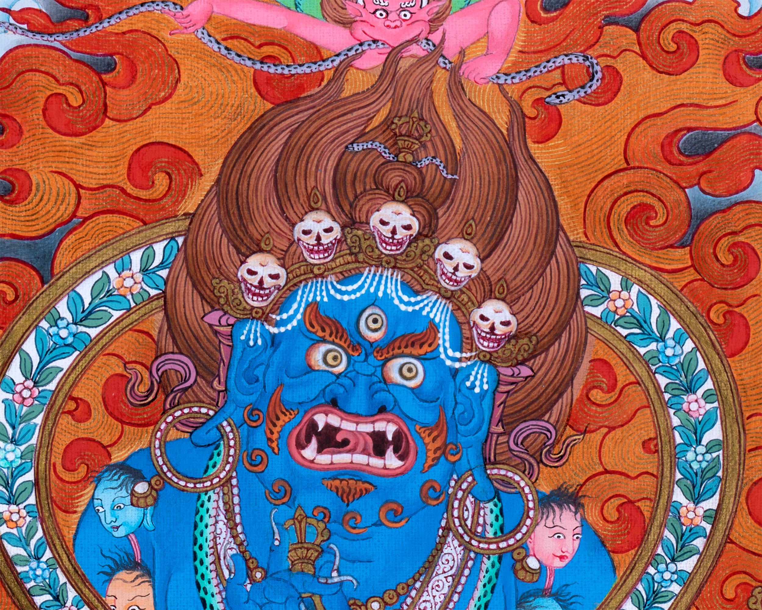 Tibetan Art of Sakya Mahakala | Dharmapala Thangka Painting