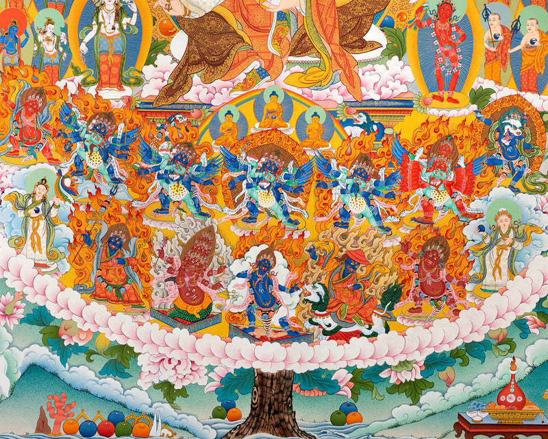 Nyingma Refuge Tree | Longchen Nyinthik Tradition | Thangka Print, Tibetan Art