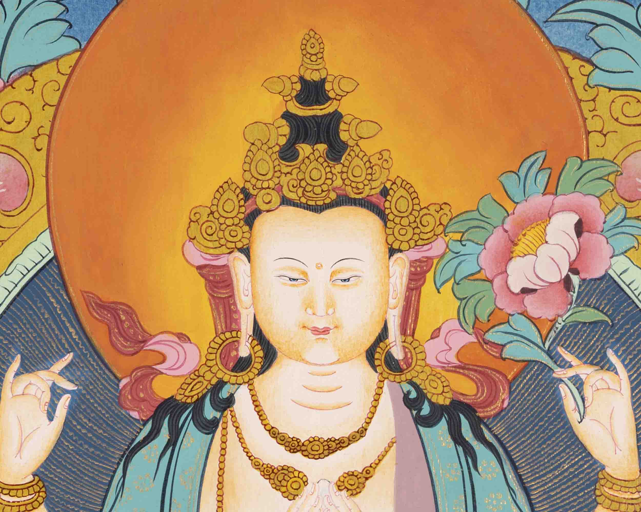 Avalokiteshvara Chengrezig Thangka | Buddhist Gift Ideas
