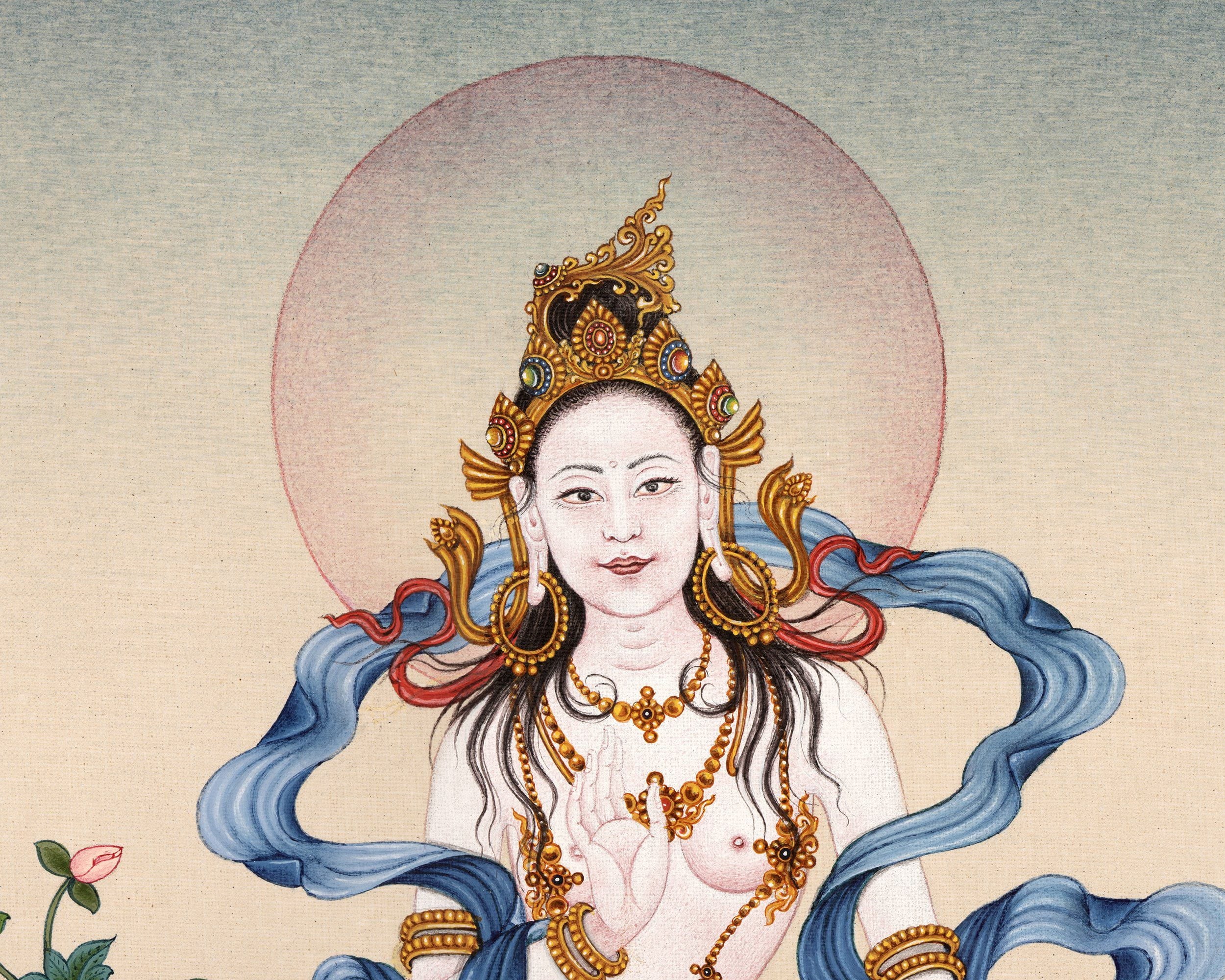 Yeshe Tsogyal Thangka, Padmasambhava Consort, Tibetan Dakini Painting
