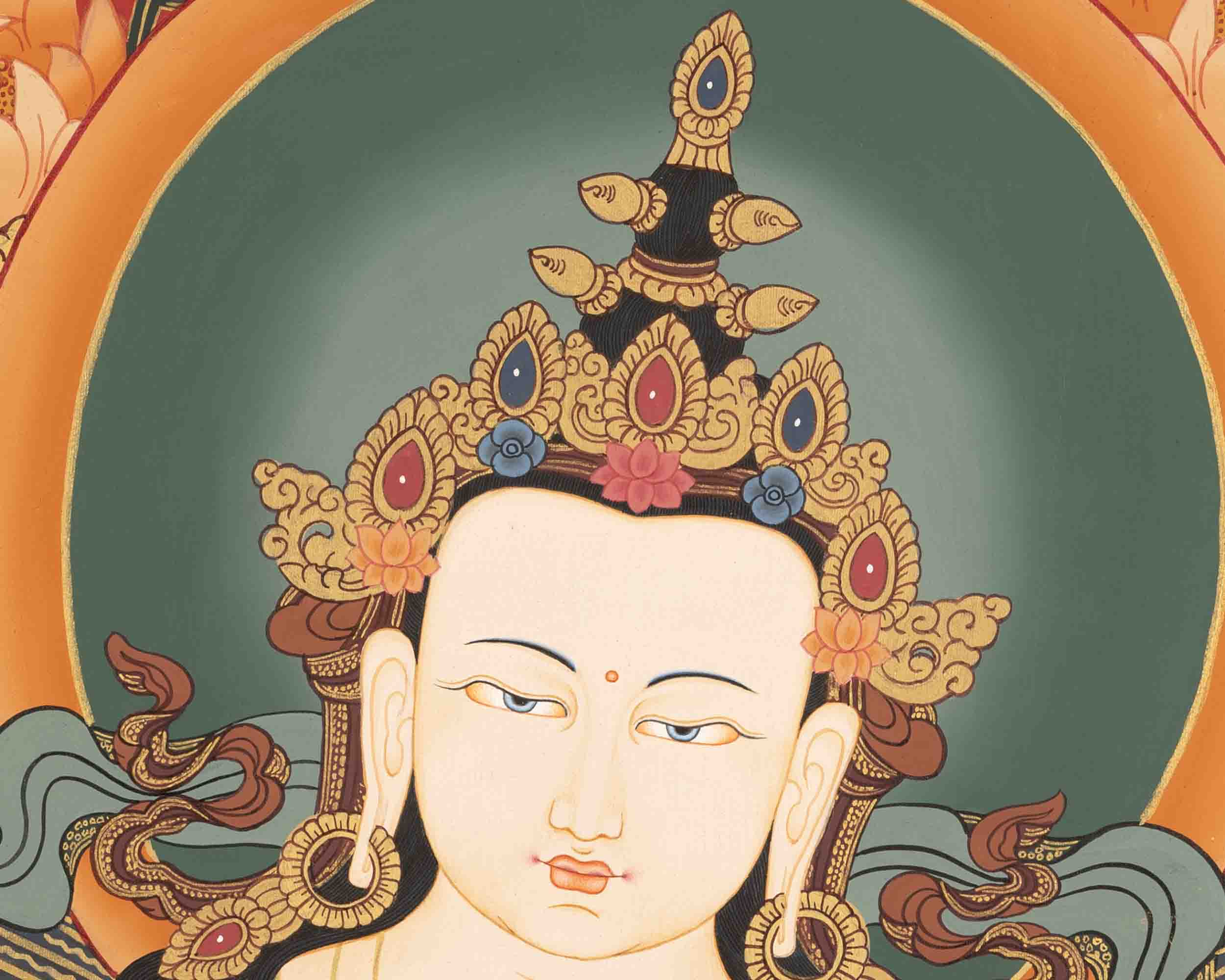 Vajrasattva Dorje Sempa Thangka | Tibetan Traditional Paint
