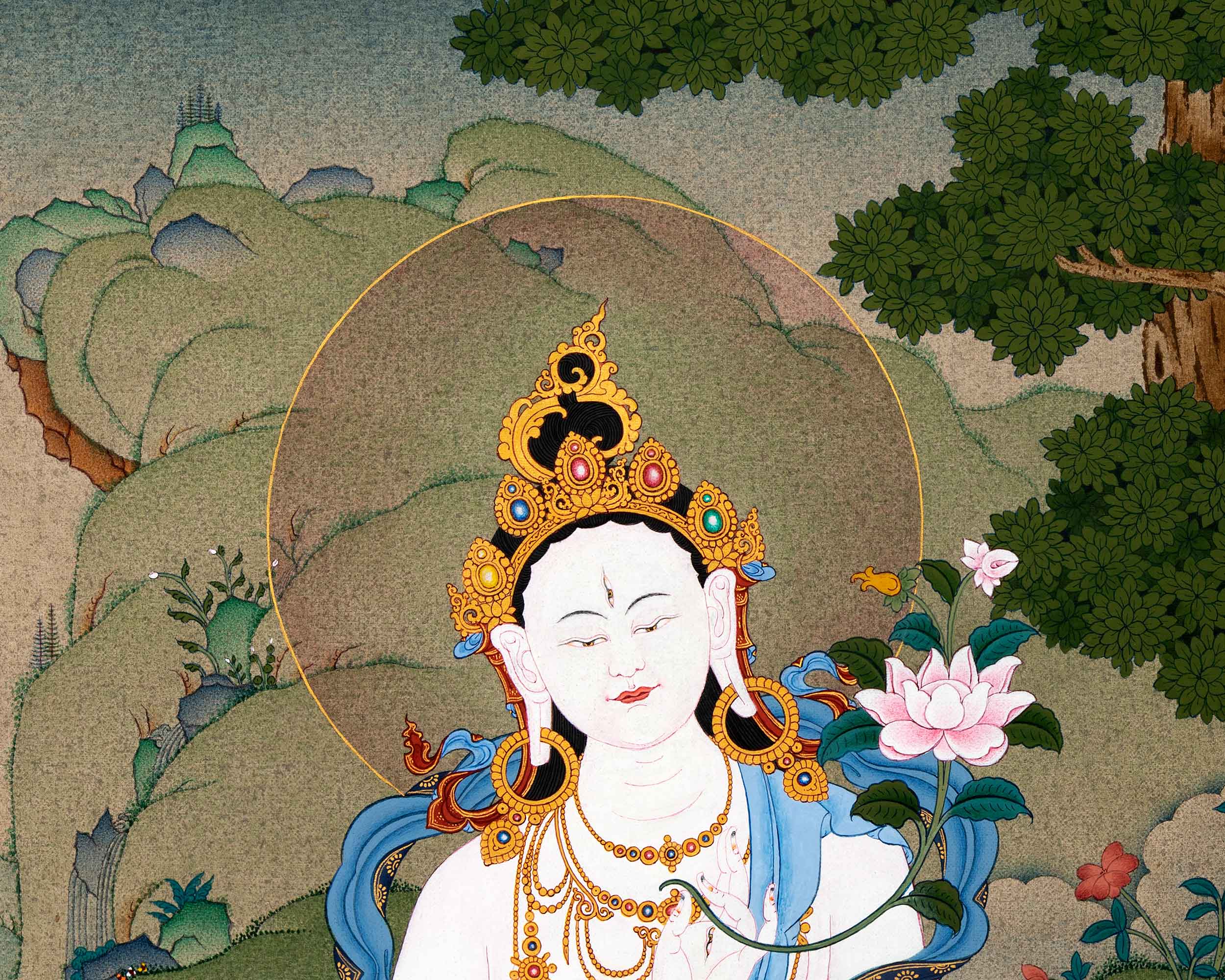White Tara Thangka For Your Meditation Practice | Himalayan Buddhist Art