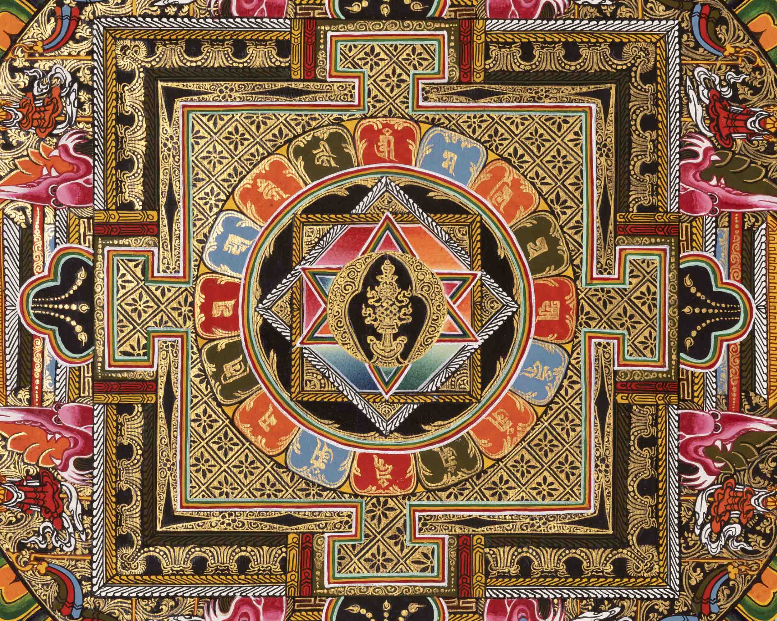 Traditional Mandala Thangka | Buddhist Handpainted Art | Wall Decors