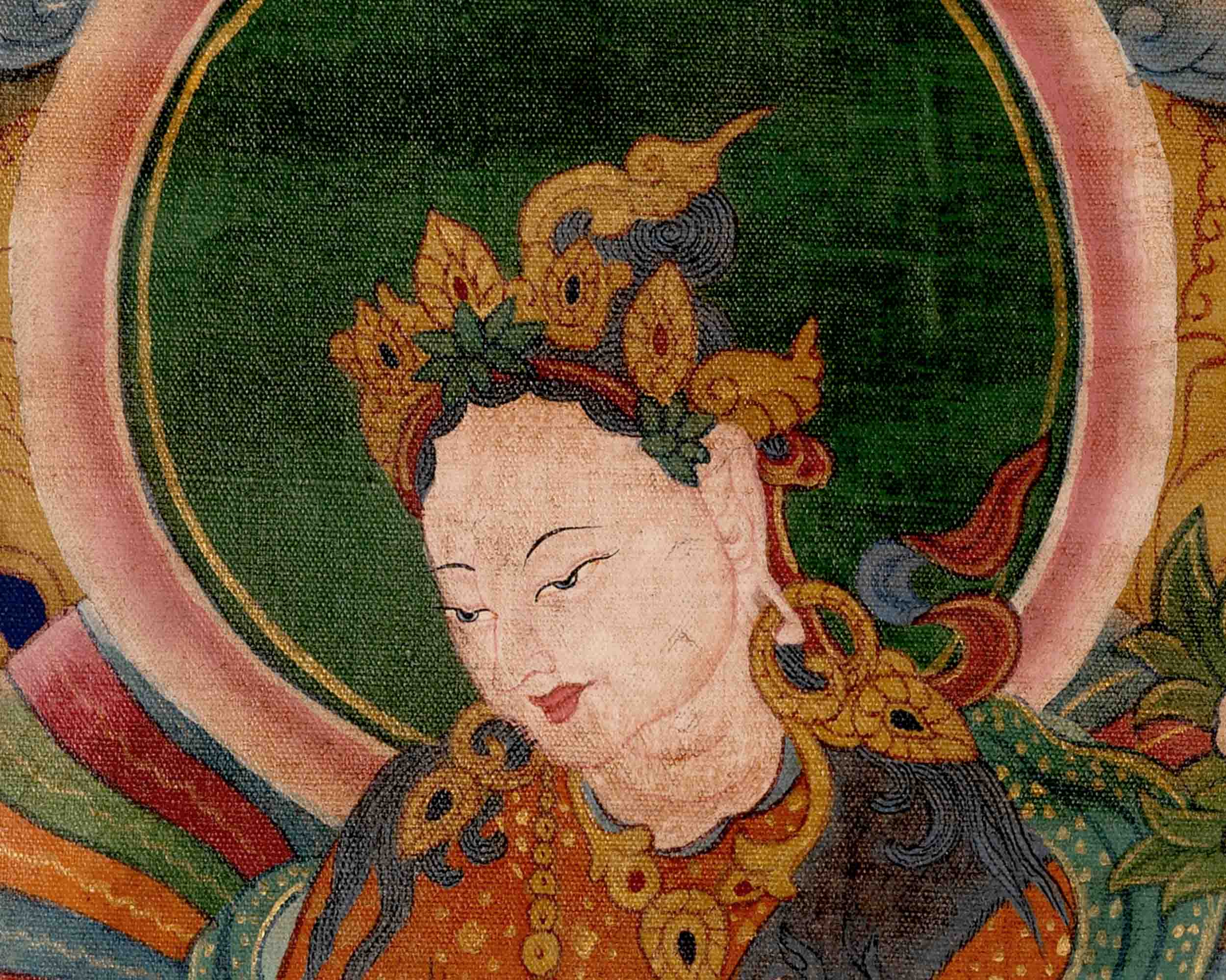 Vintage Padmapani Lokeshvara Art | Tibetan Traditional Thangka | Wall Decors