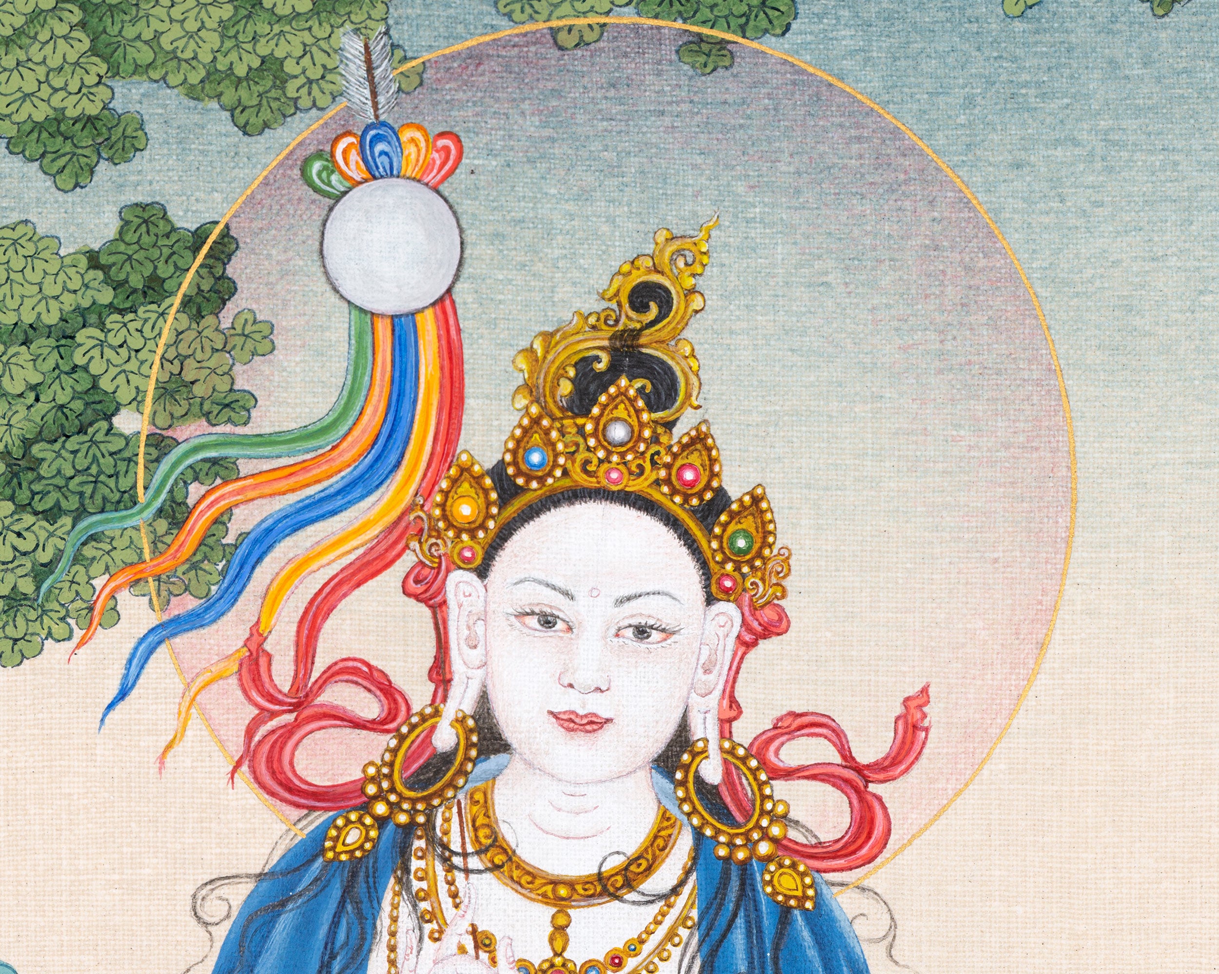 Mandarva Thangka | Long-Life Dakini | Himalayan Buddhist Art
