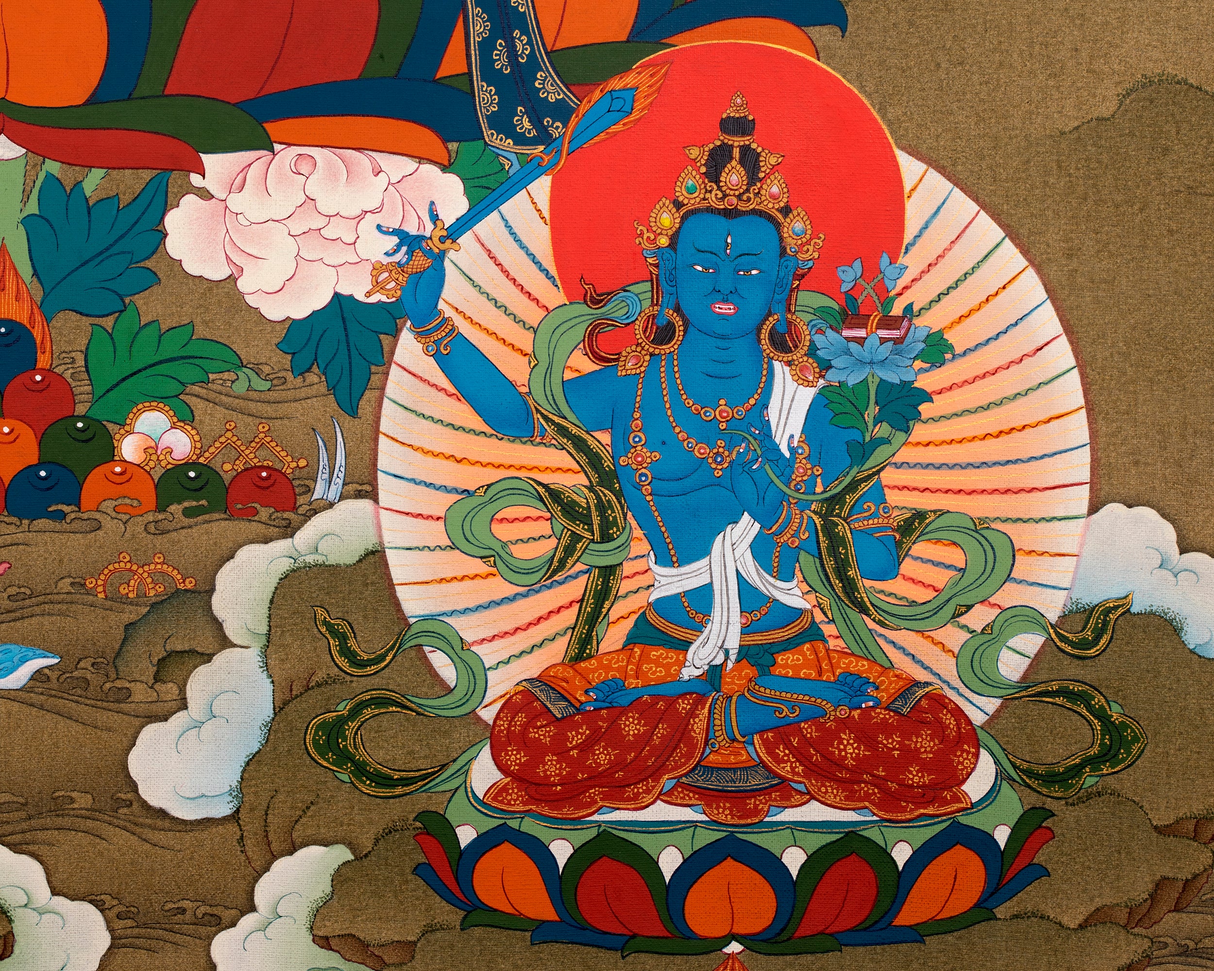 5 Manjushree Thangka | Hand Painted Tibetan Art | Manjushri Painting