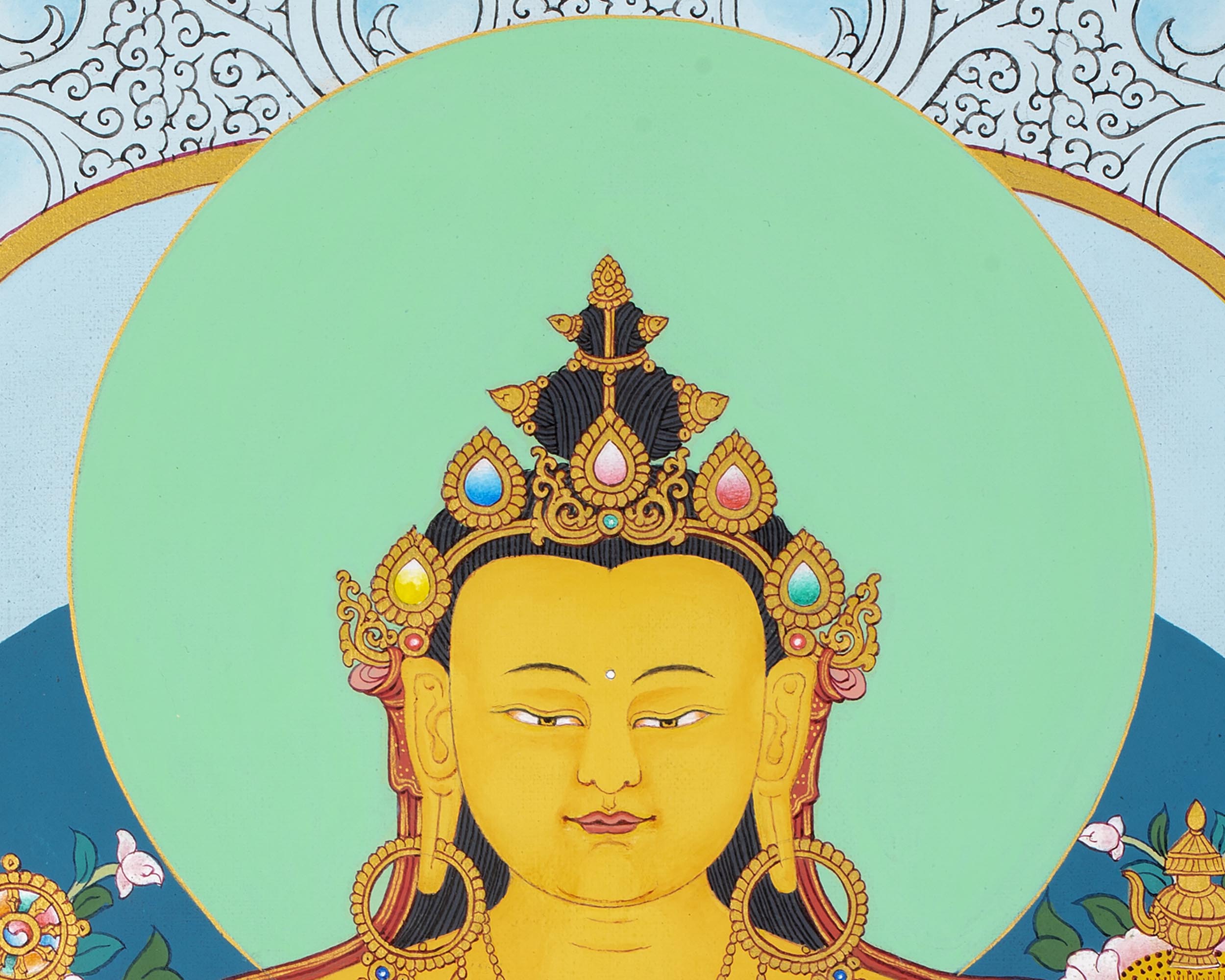 Maitreya Buddha Thangka | Tibetan Buddhist Deity | Himalayan Thangka Paintings