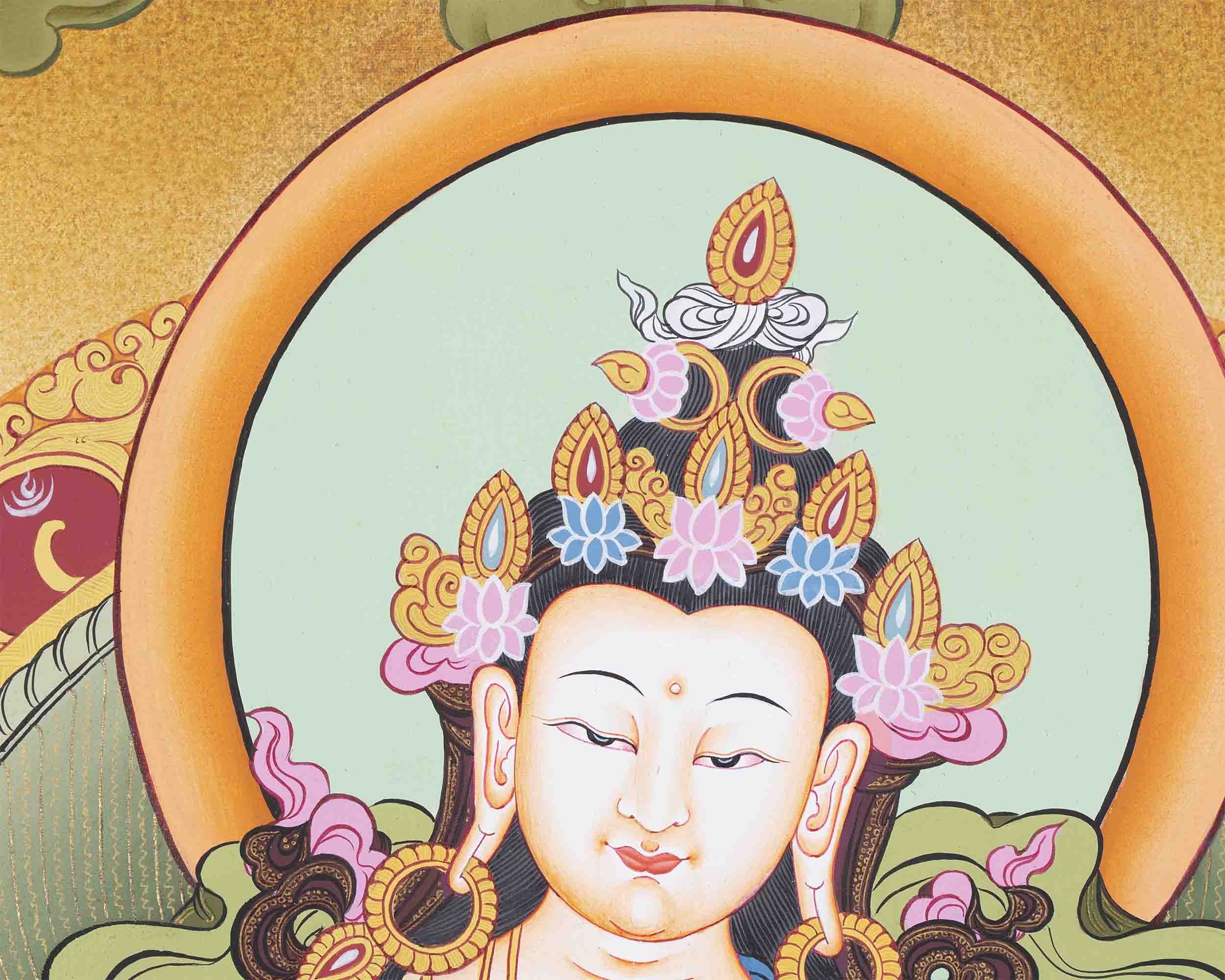 Vajrasattva Shakti Thangka | Traditional Tibetan Art | Wall Decors