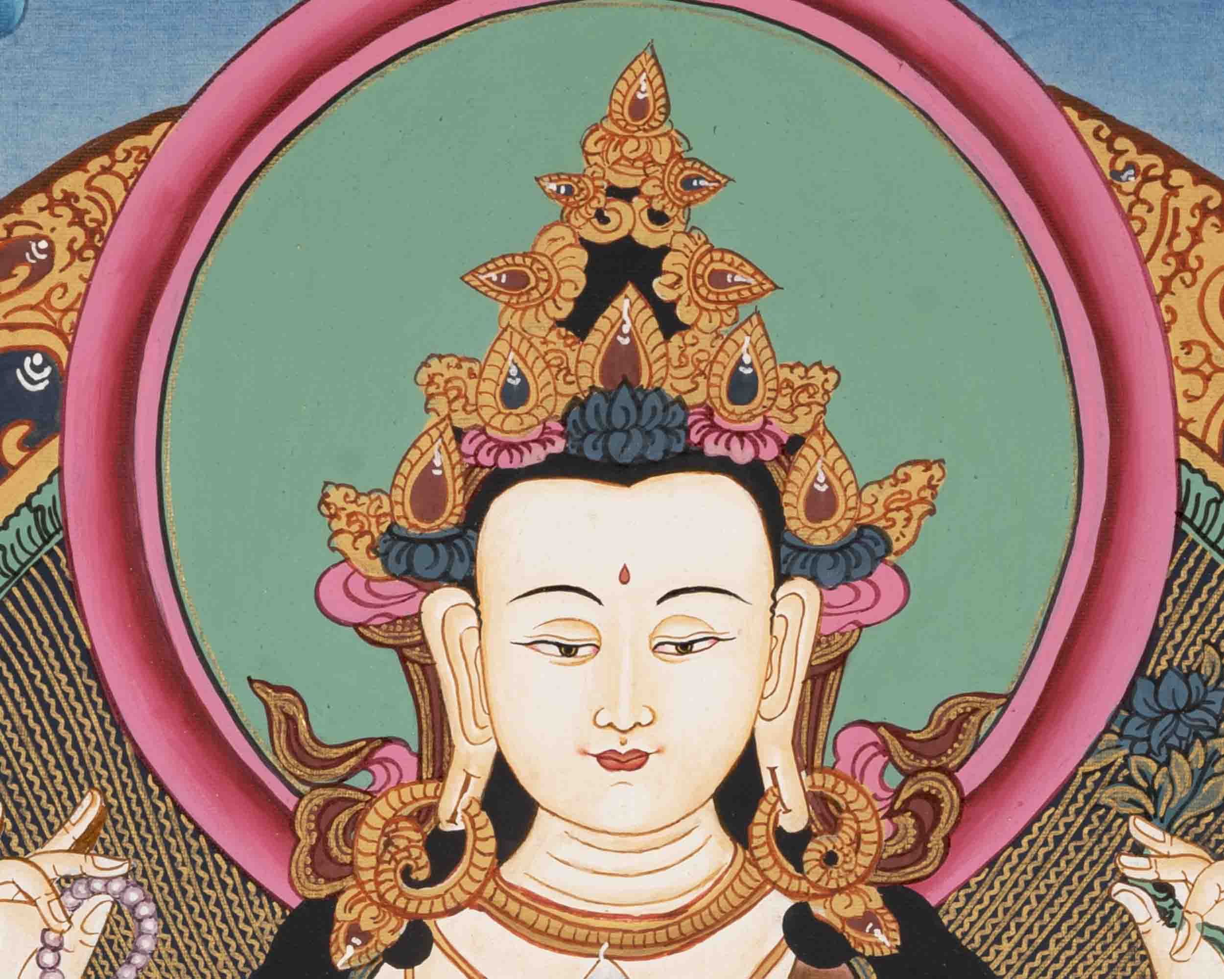 Avalokitesvara Chengrezig Thangka | Religious Painitng | Wall Decors