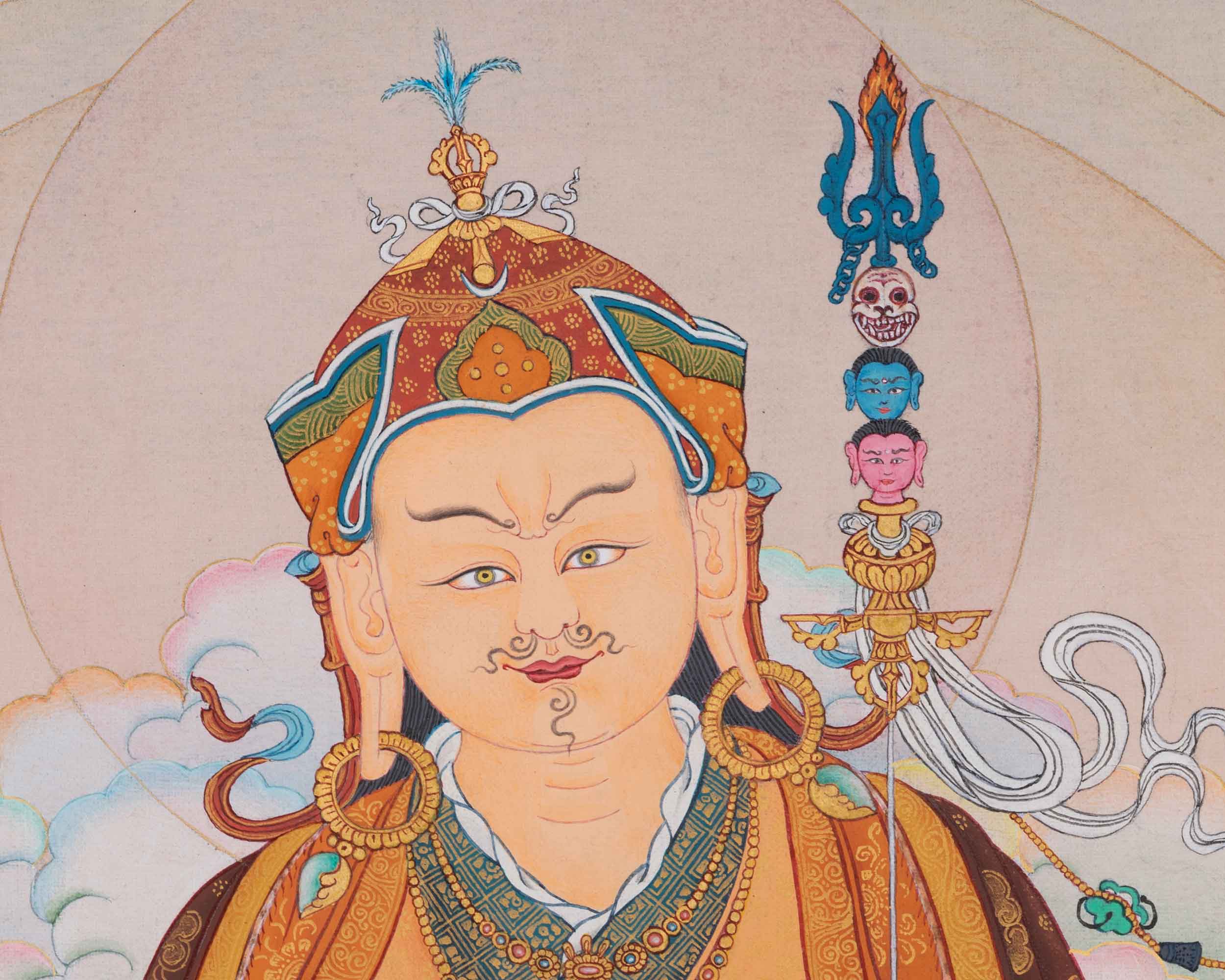 Traditional Tibetan Thangka For Padmasambhava Mantra Practice | Lotus Born Guru Rinpoche Art