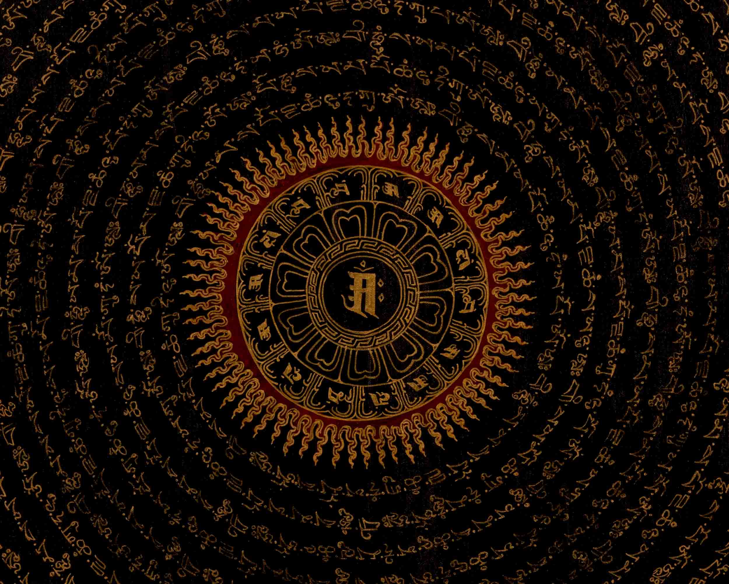 Om Mantra Mandala Thangka | Traditional Tibetan Art | Wall Decors