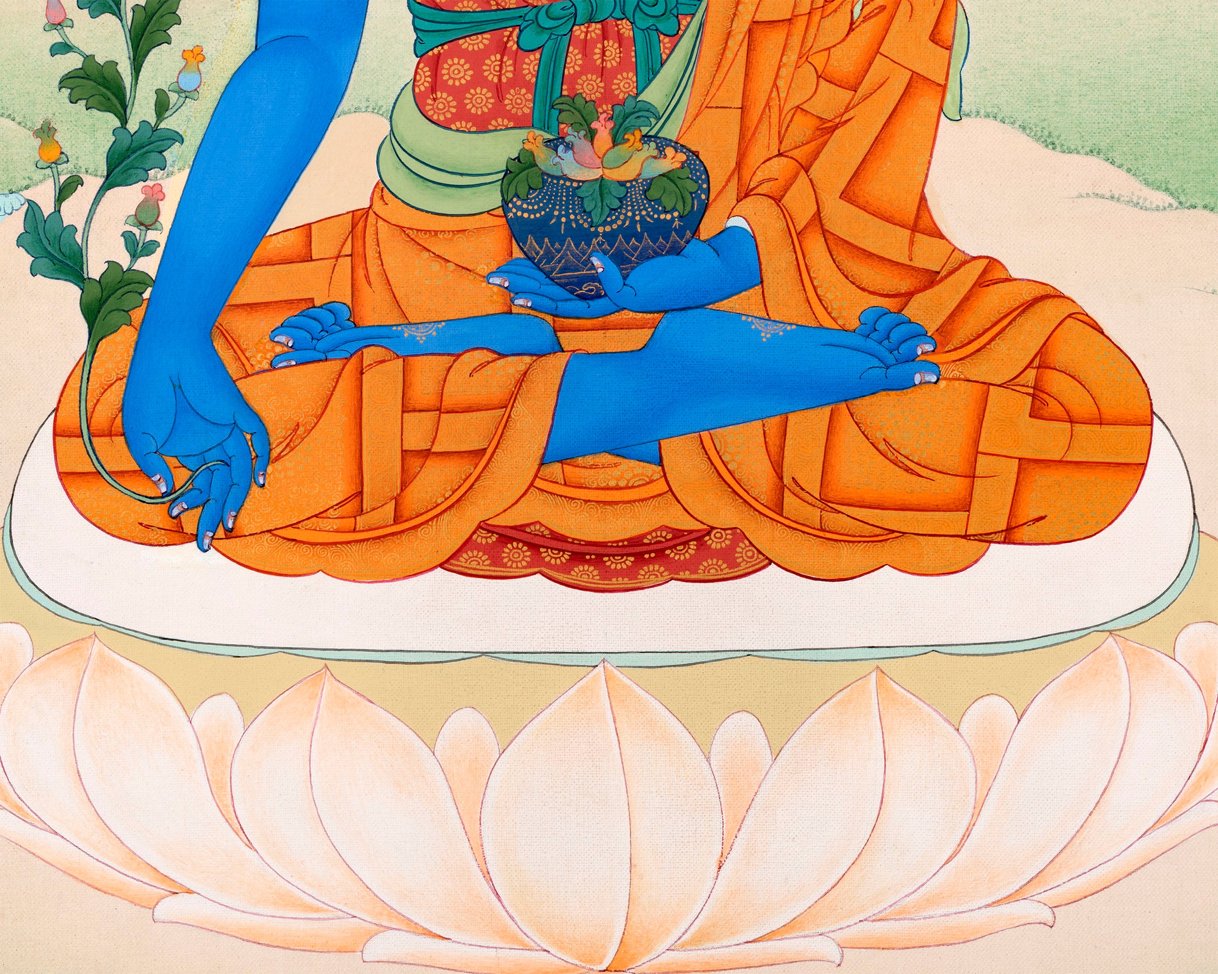 Beautiful Medicine Buddha Thangka | Healer Of All | Buddhist Art