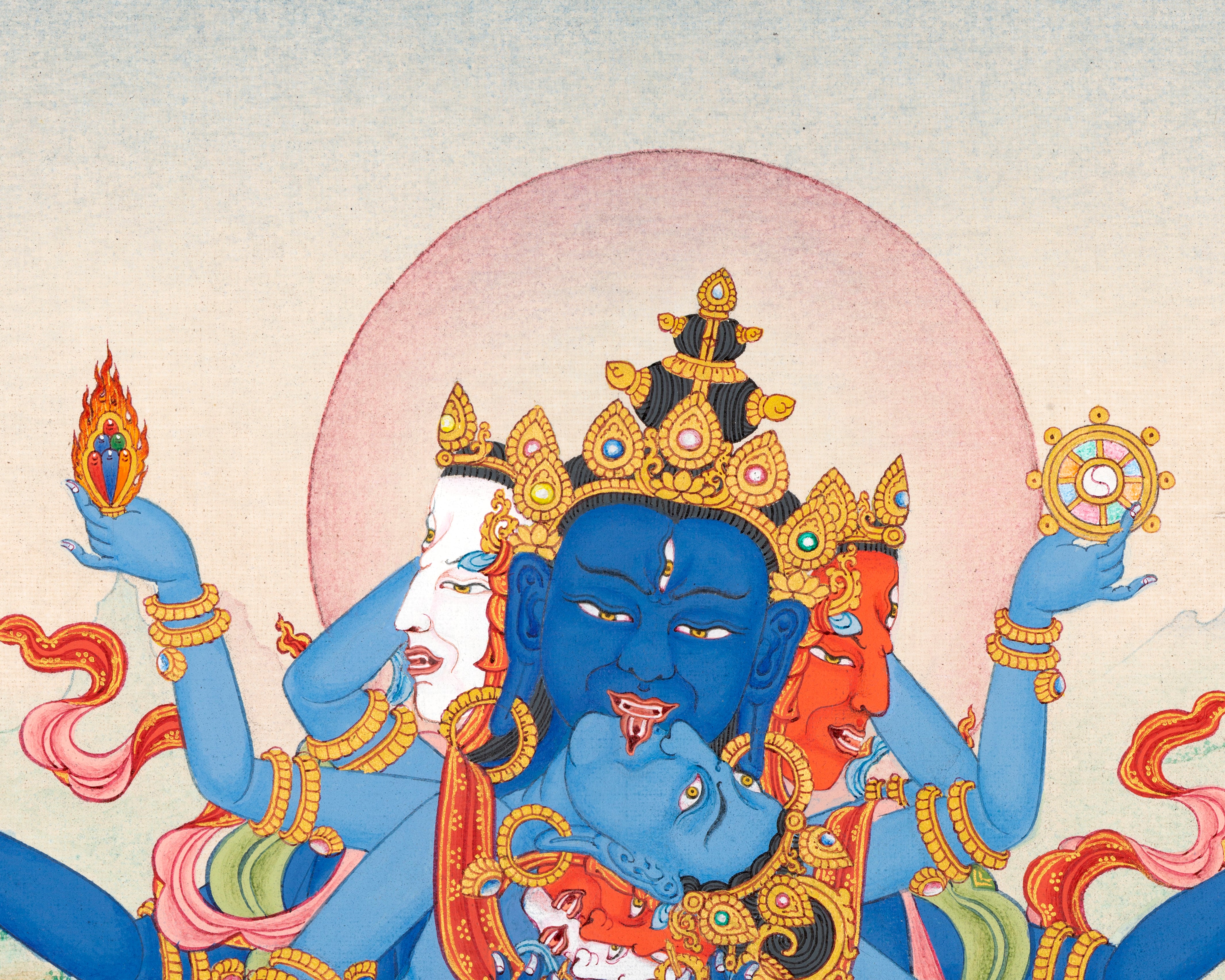 Guhyasamaja Thangka | Hand Painted Yidam | Meditational Deity