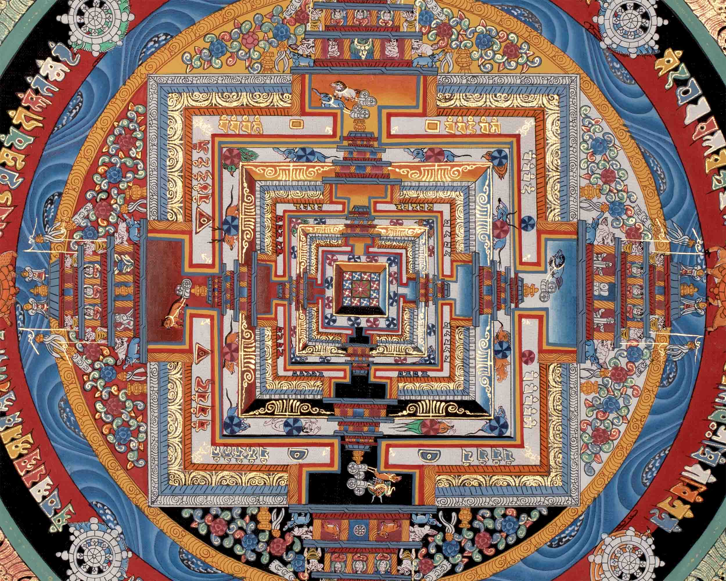 Hand Painted Kalachakra Mandala Thangka | Traditional Thangka Art