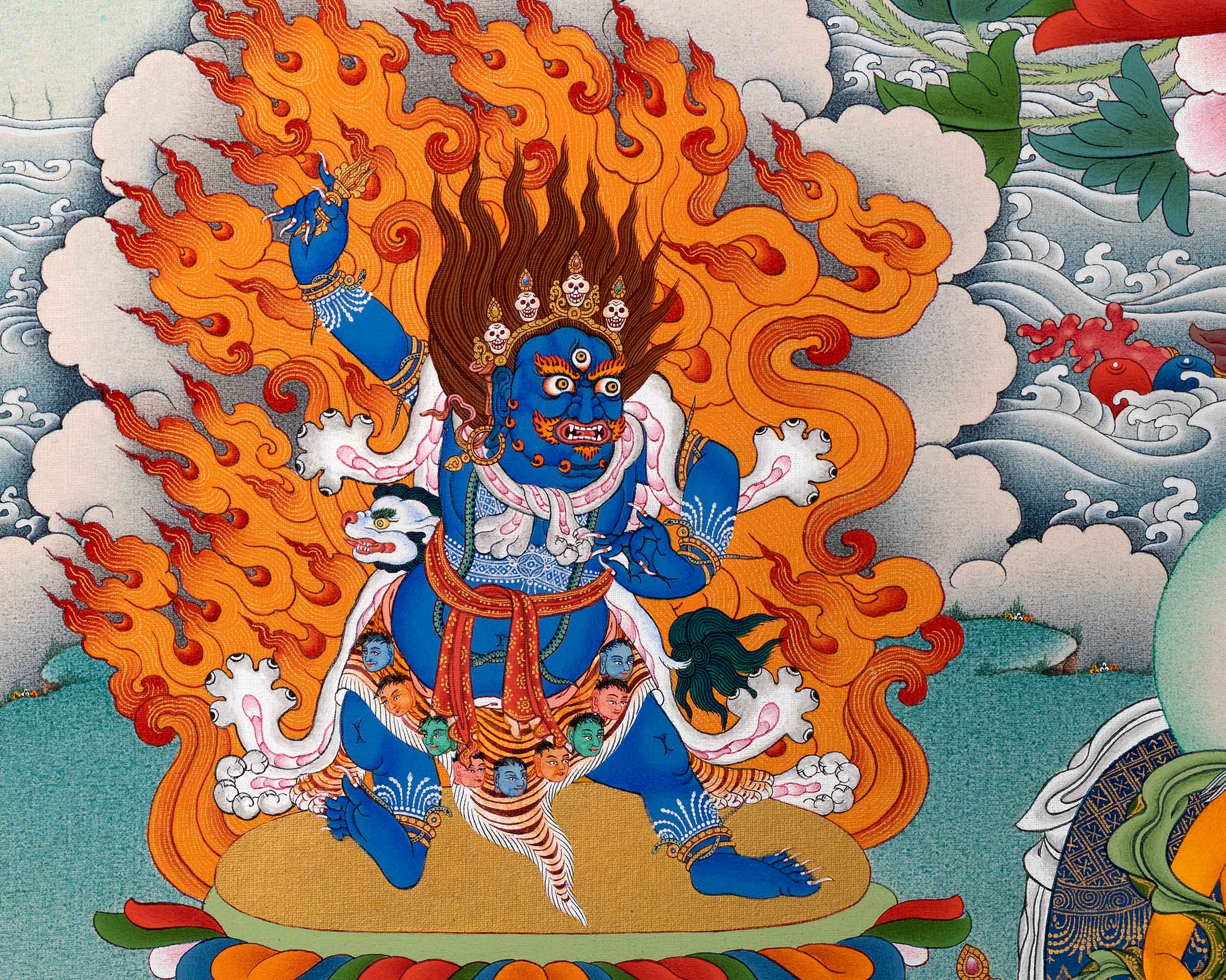 Guru Sangey Thangka| Padmasambhava and the Eight Manifestation | Traditional Tibetan Thangka