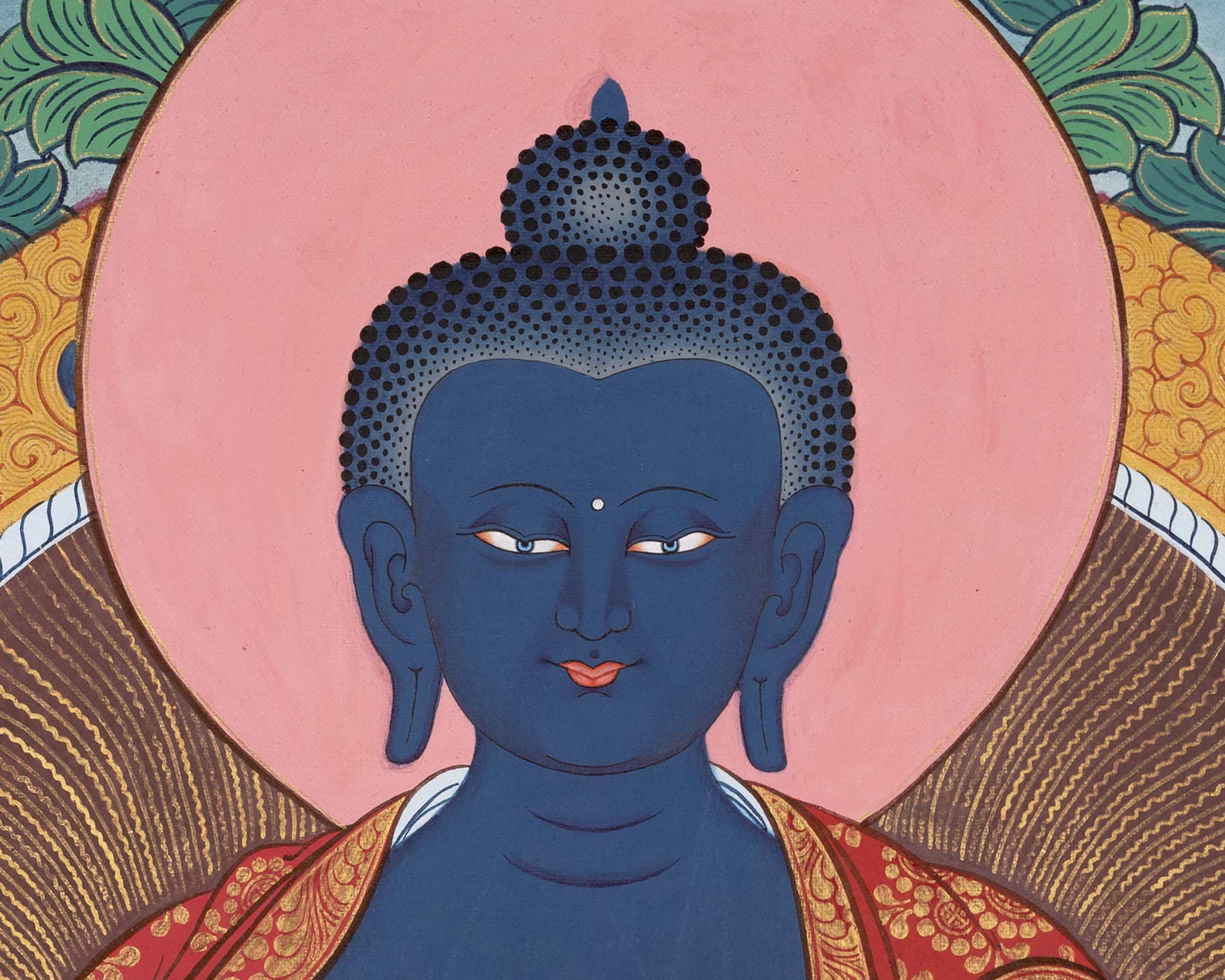 Meditation Medicine Buddha | Original Hand-Painted Healing Thangka