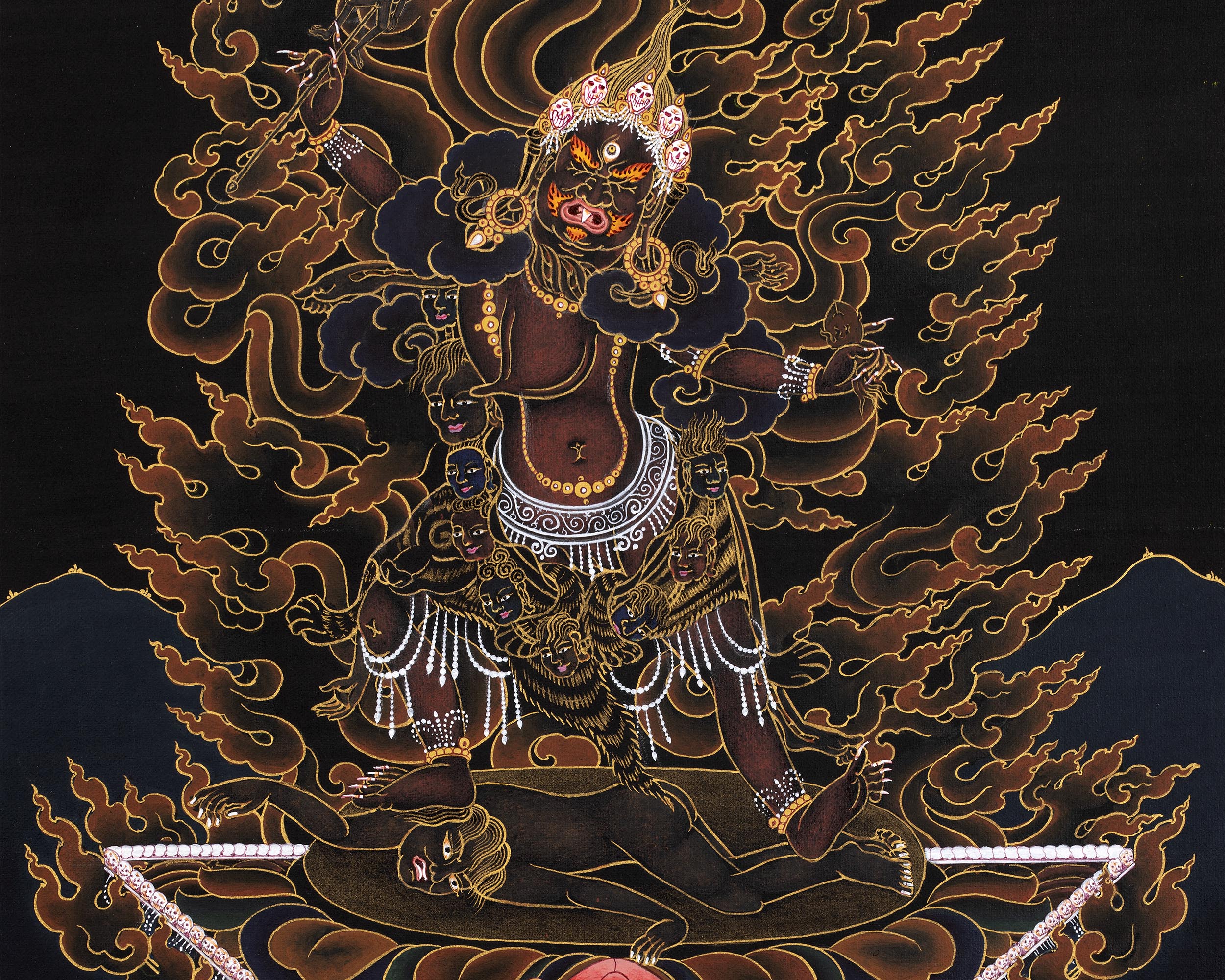 Ekajati Thangka | Tibetan Mahakala Art (includes Brocade)
