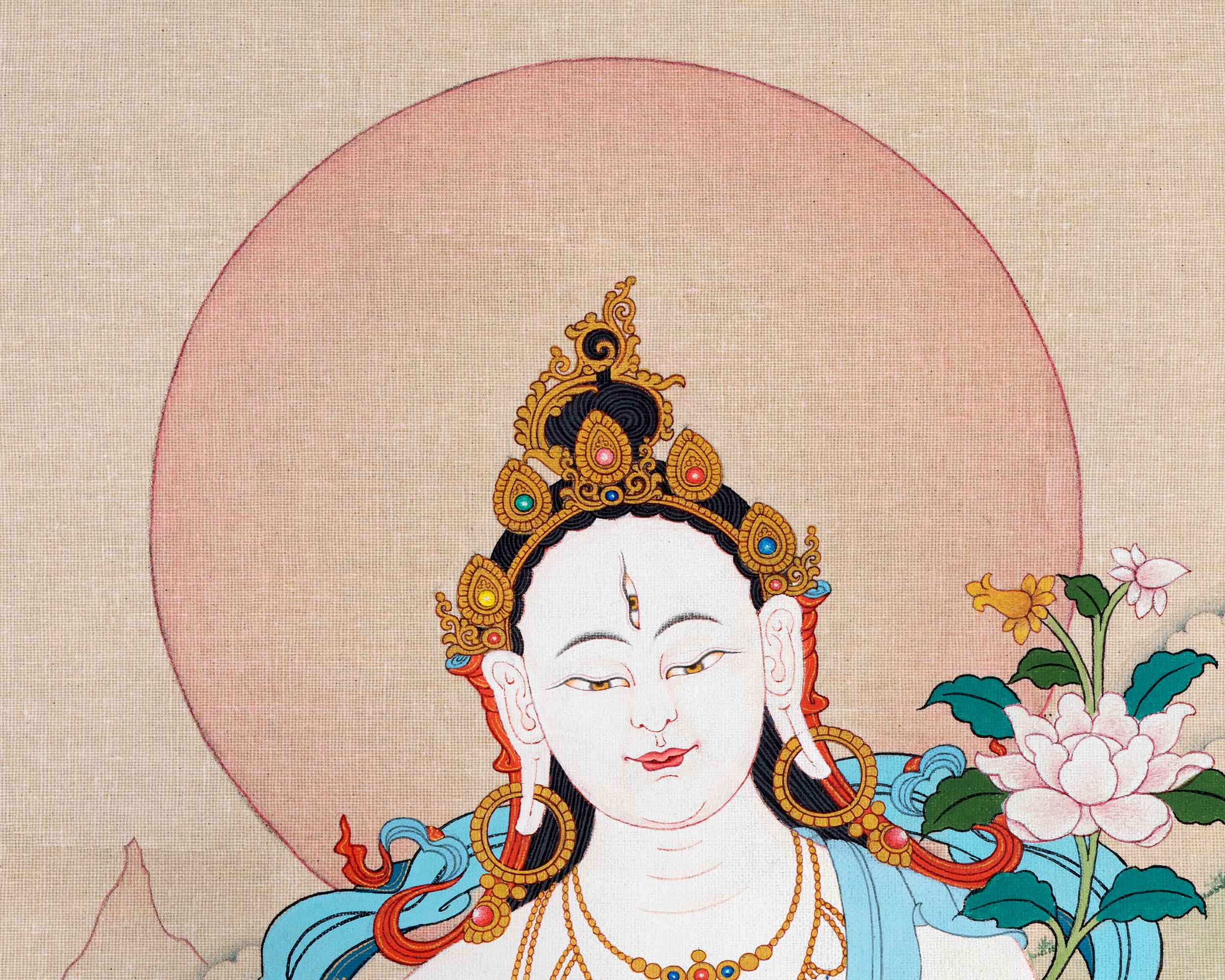 White Tara Thangka | Traditionally Hand Painted Art