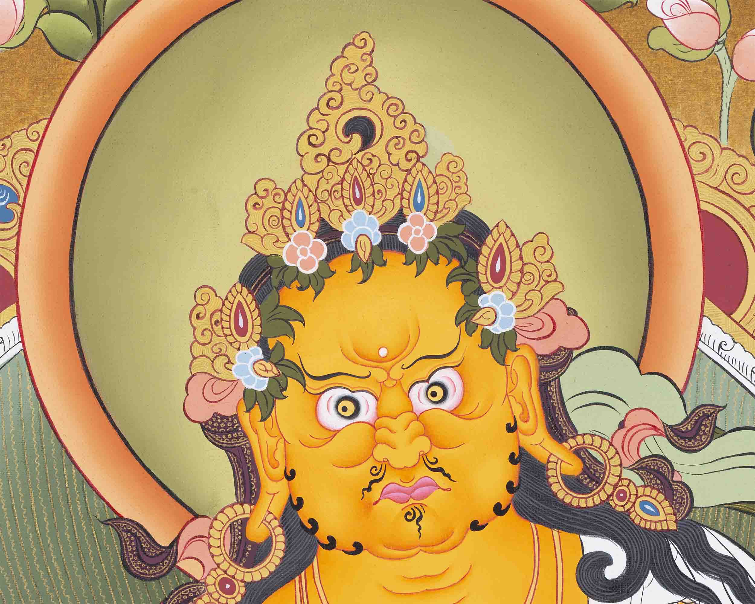 Dzambala Kubera Thangka | Religious Buddhist Art | Wall Decors