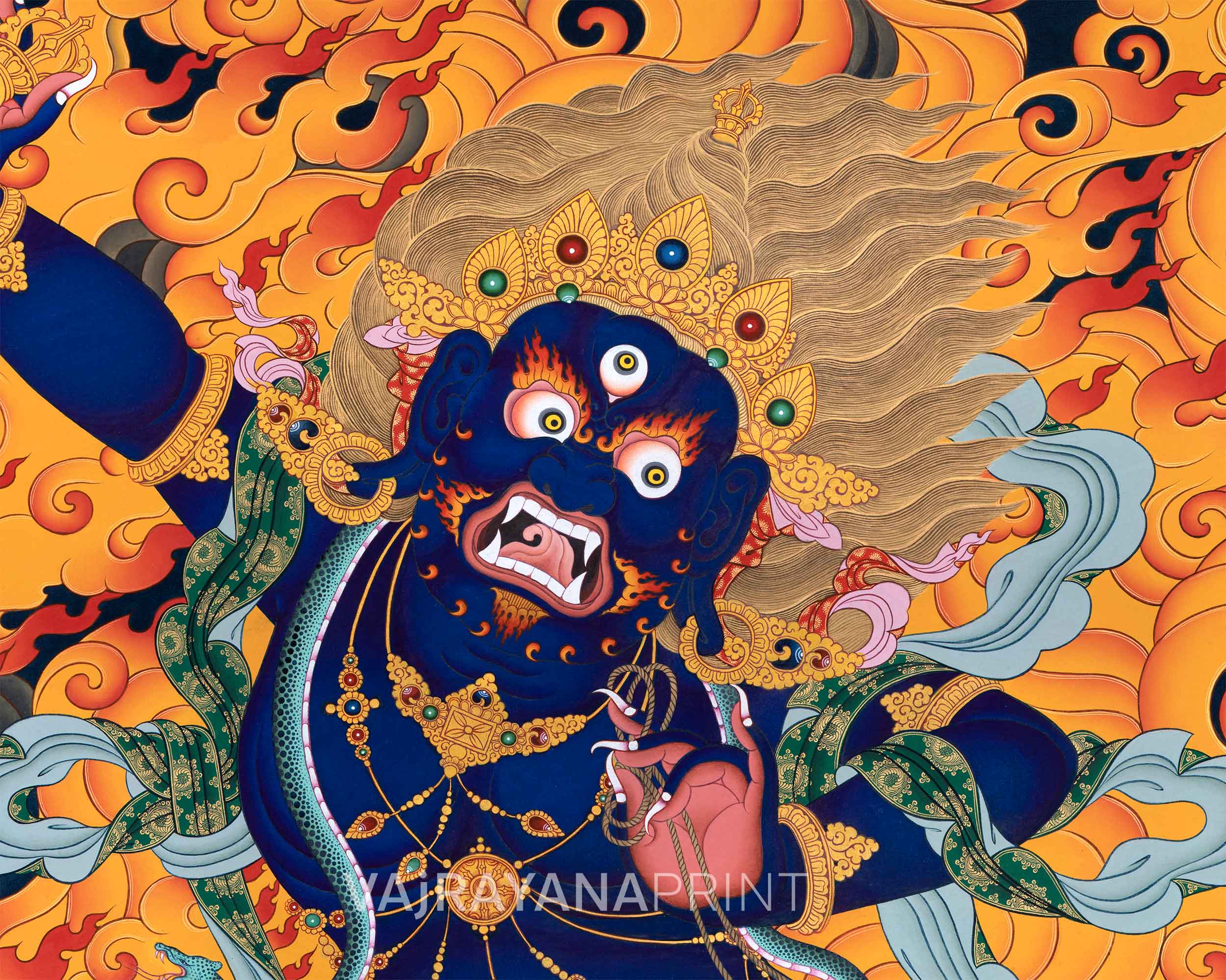 Vajrapani Buddha Giclee Print For Meditation | Traditional Art Of The Holder Of A Thunderbolt
