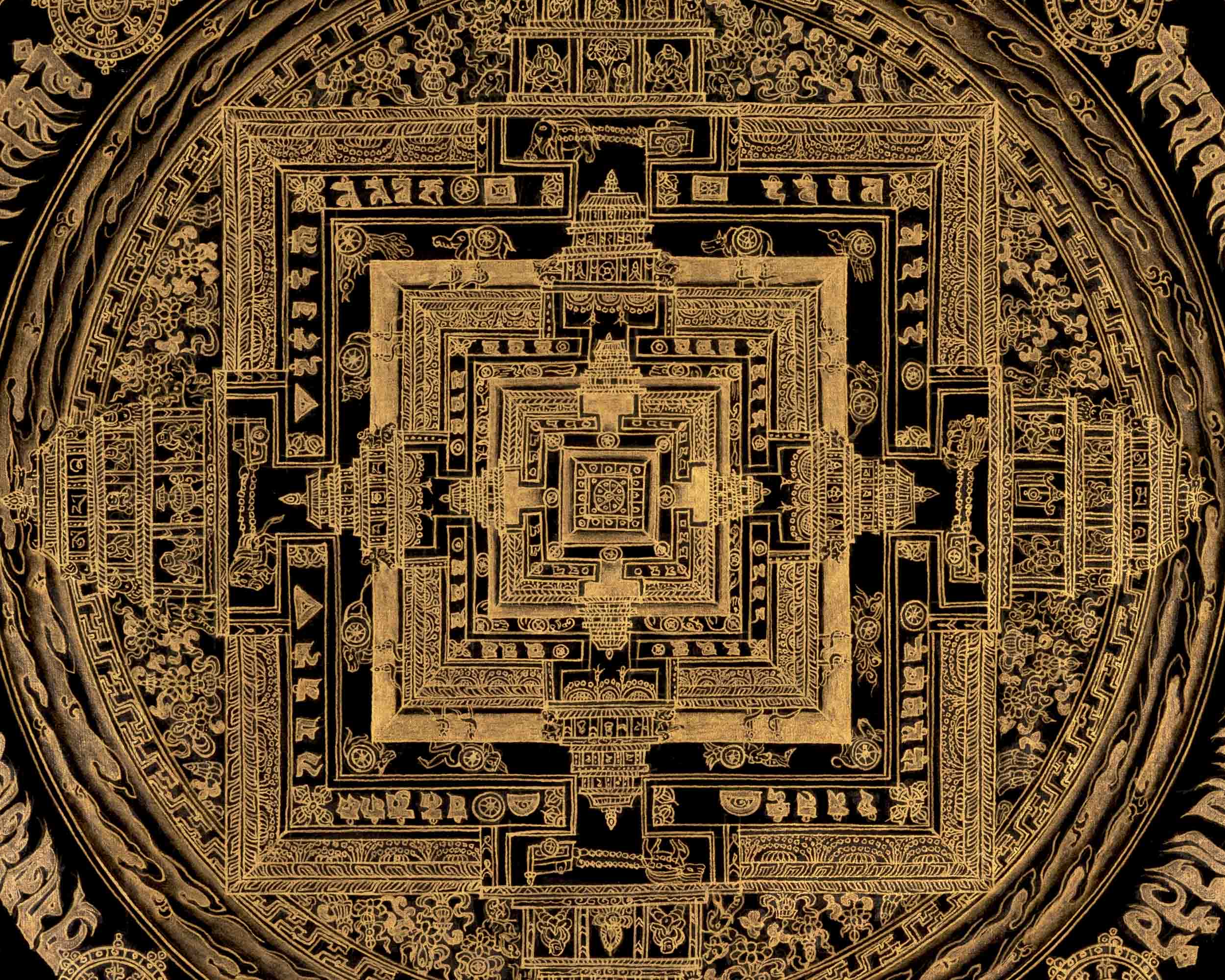 Kalachakra Mandala | Handpainted Tibetan Thangka | Wall Decors