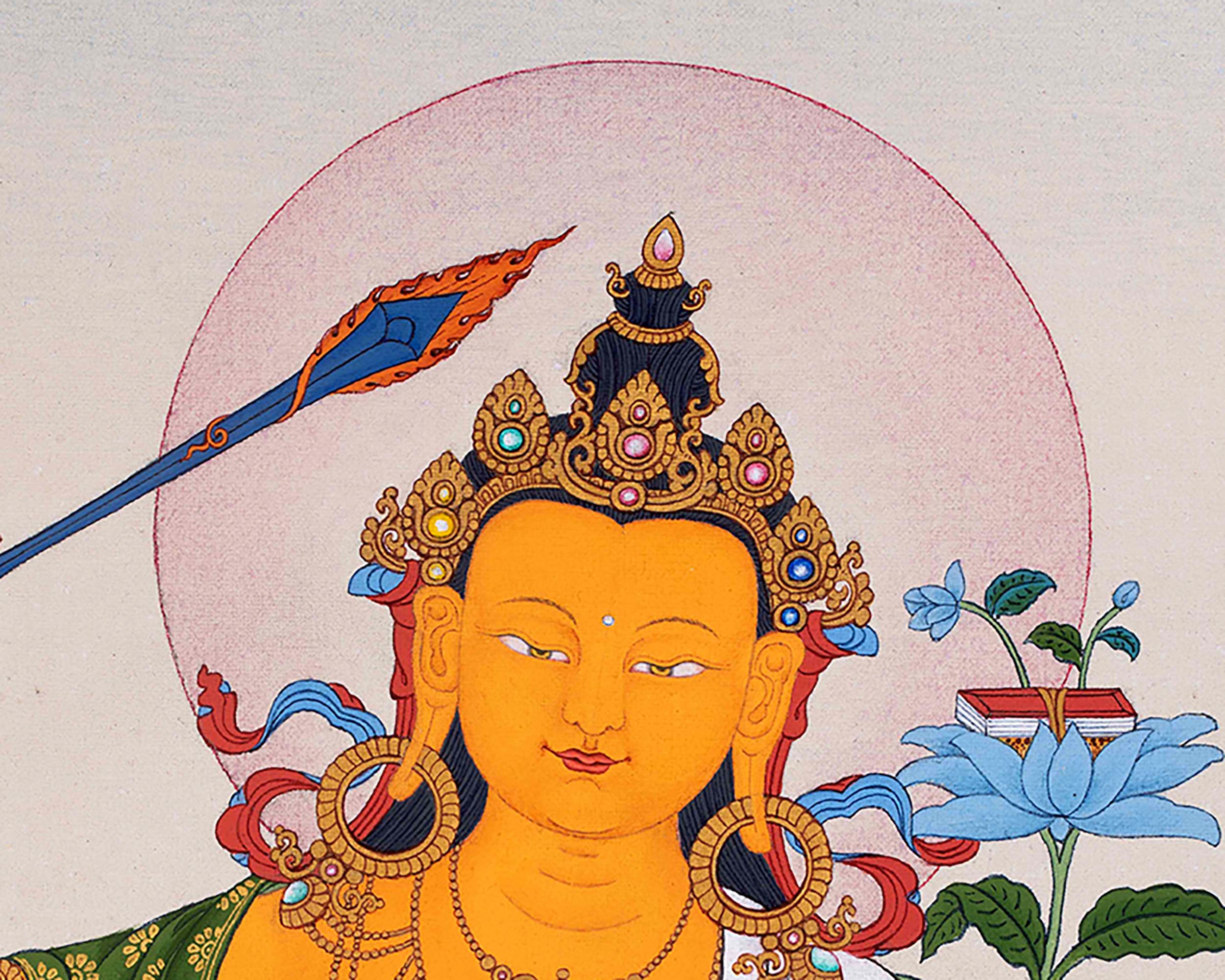 Manjushri Bodhisattva | Karma Gadri Style Thangka