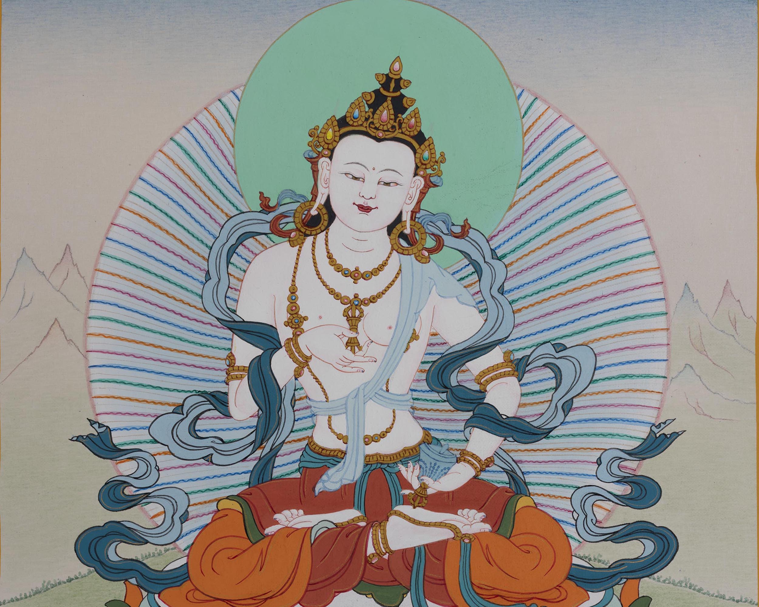Vajrasattva Thangka, Dorje Sempa, Purifying Your Negative Karma