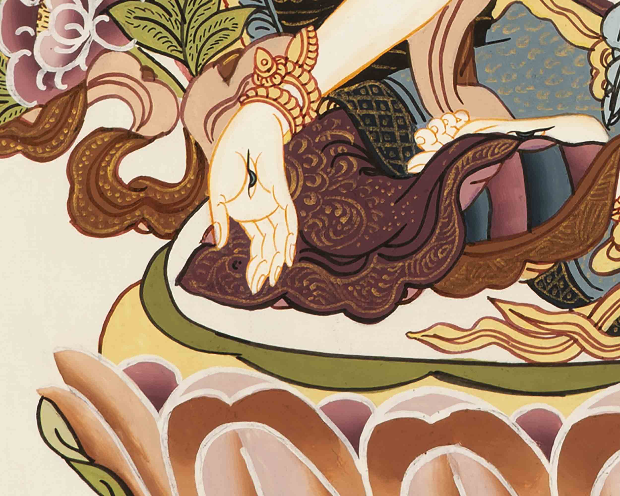 Goddess White Tara | Traditional Thangka Art | Wall Hanging Decoration