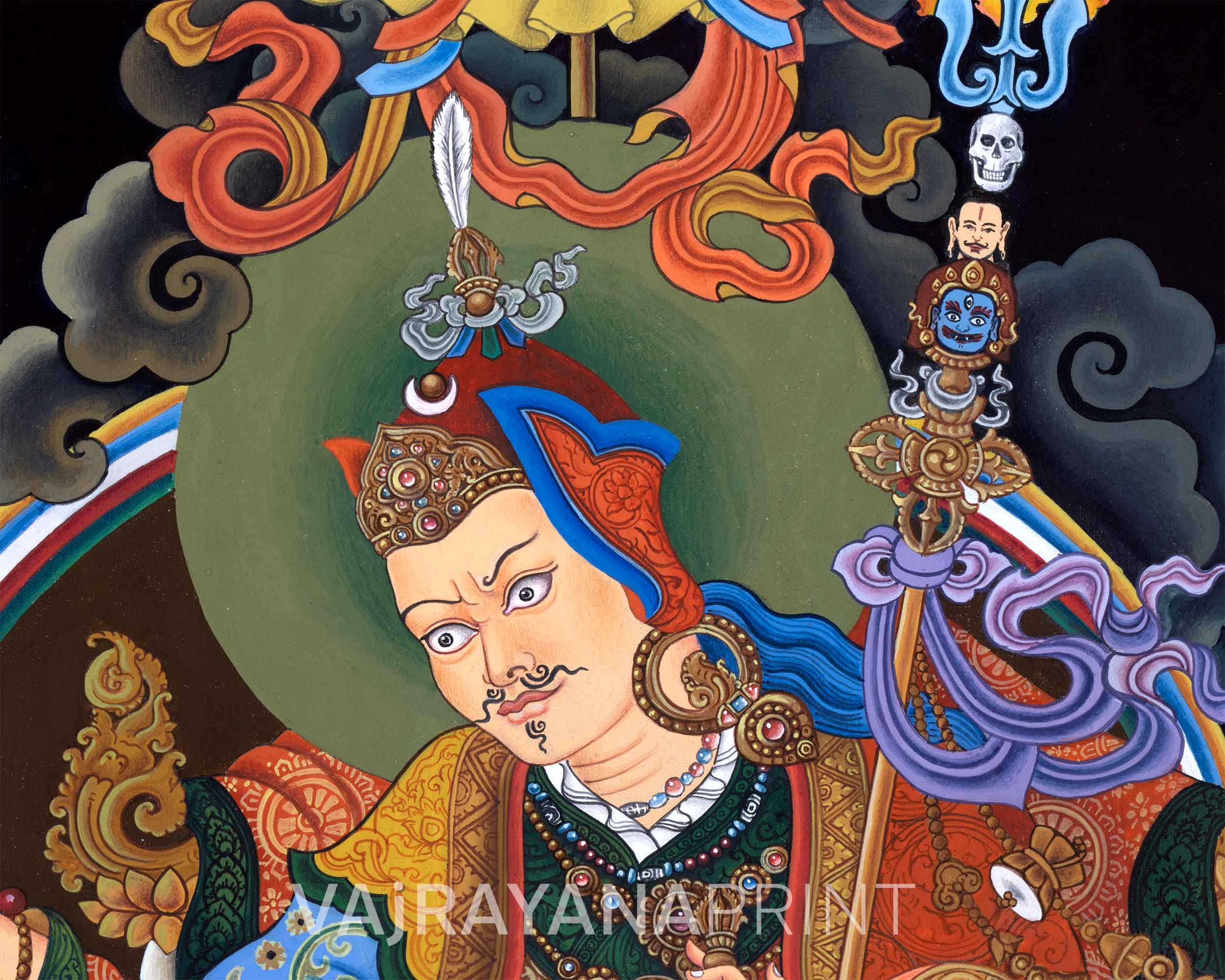 Traditional Giclee Print For Guru Rinpoche Puja | High Quality Giclee Print Of Lotus Born Master