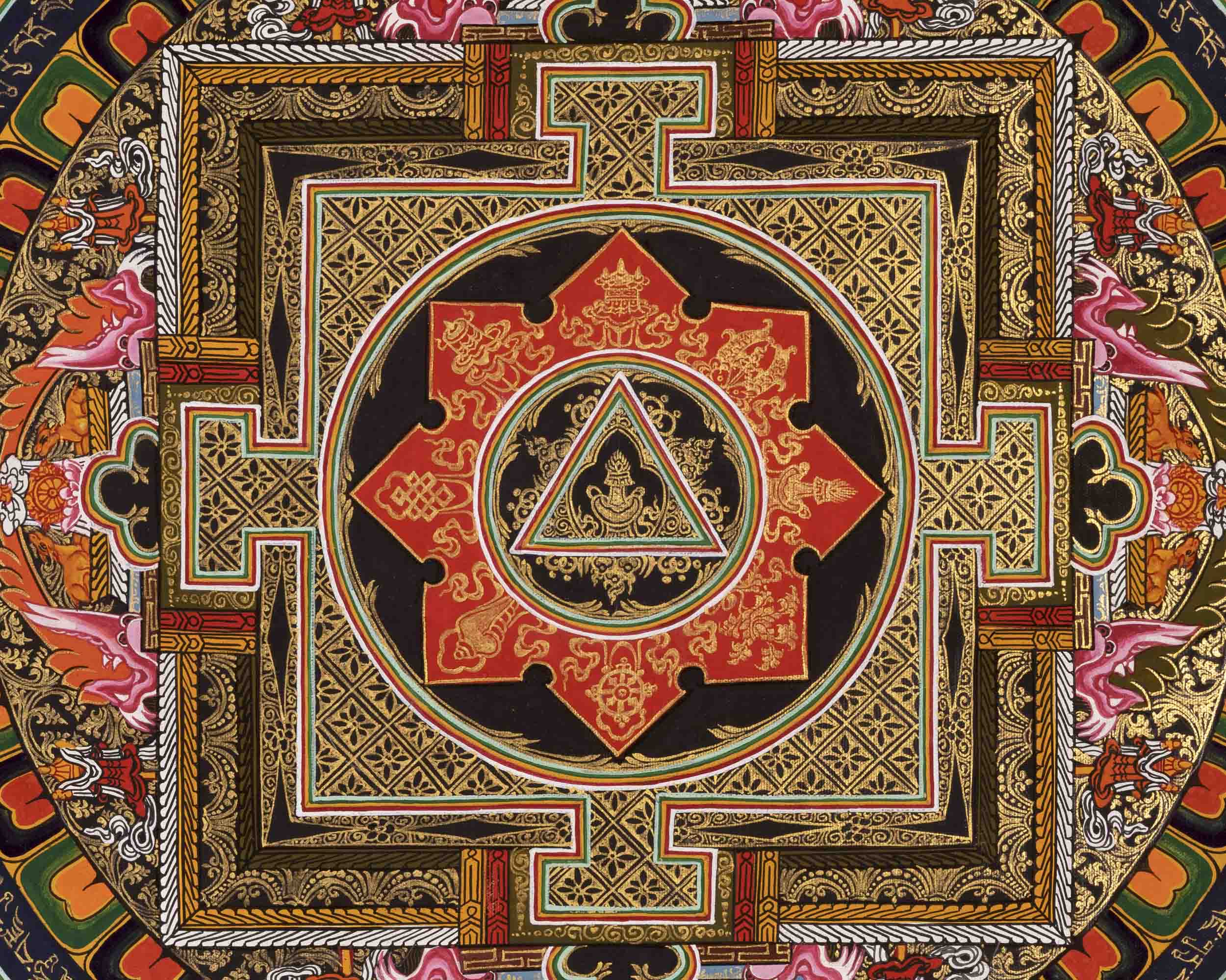 Meditative Mandala Thangka | Traditional Tibetan Art | Wall Decors