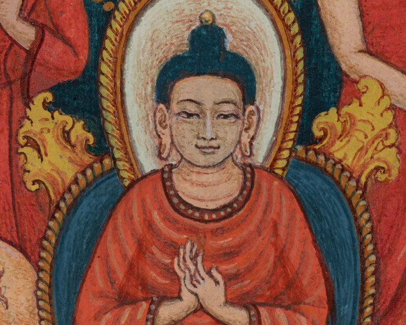 Sri Siddhartha Gautama Buddha Thangka Print | Historical Buddha Life Event On Cavnas