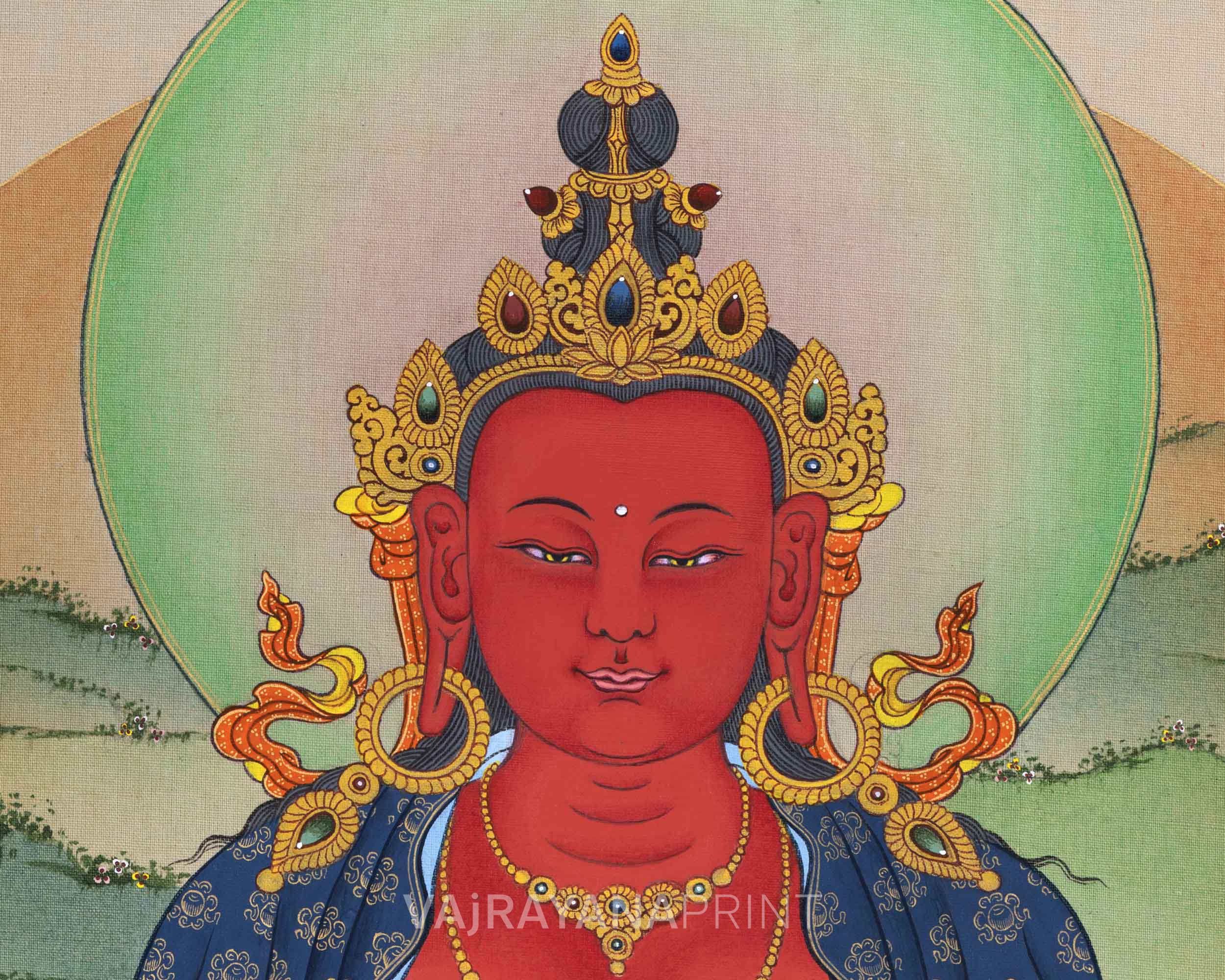 Buddhist Deity Amitayus Long Life Practice Print | High Quality Giclee Print | Spiritual Room Decoration