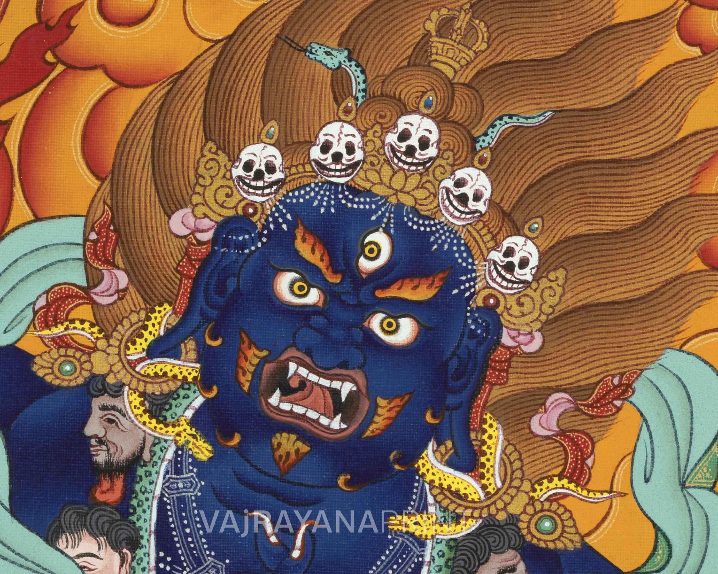 Vajrapani Buddha Thangka Print For Mindfulness | Giclee Print As Living Room Decor