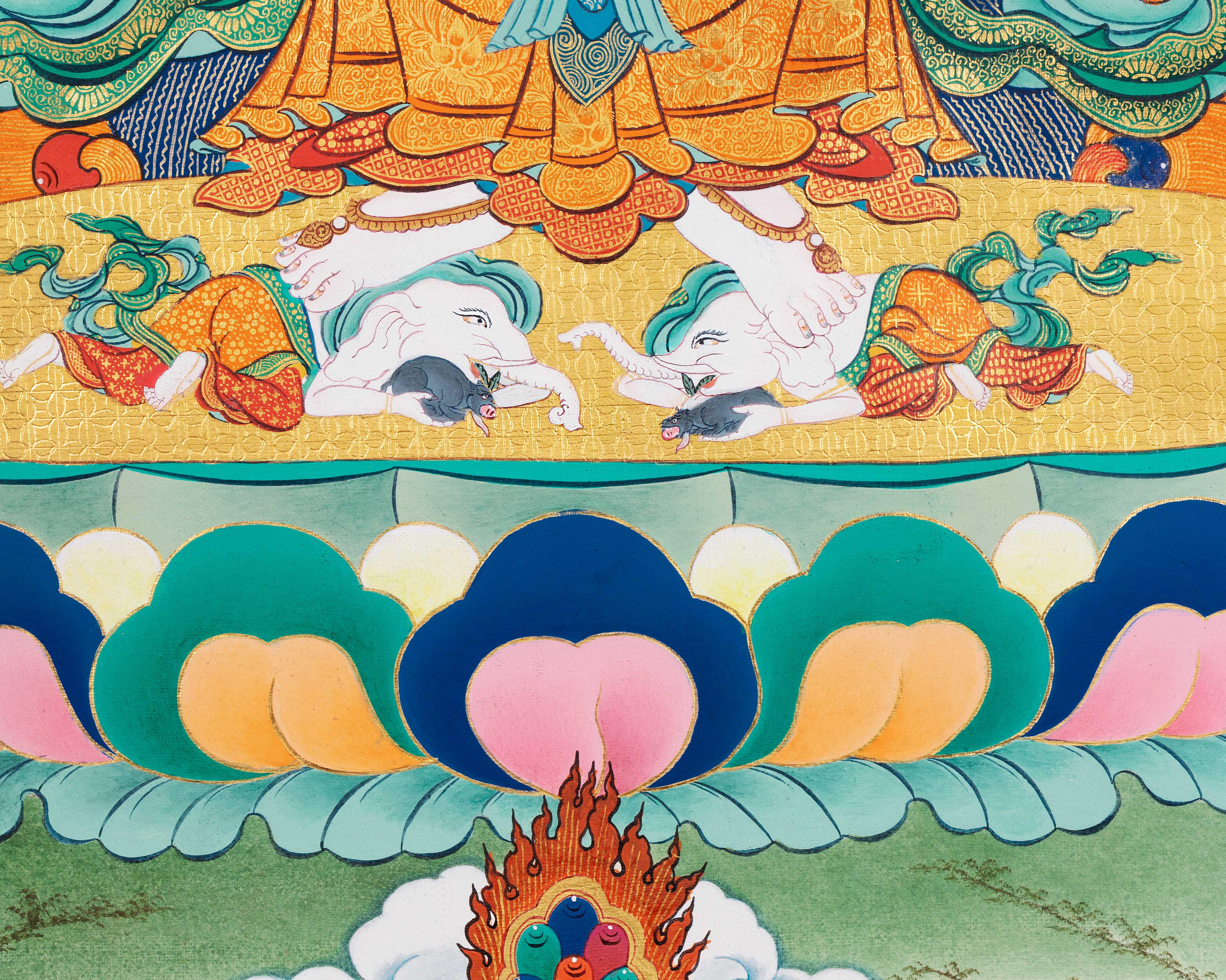 White Mahakala Thangka, High Quality Giclee Canvas Print, Digital Print