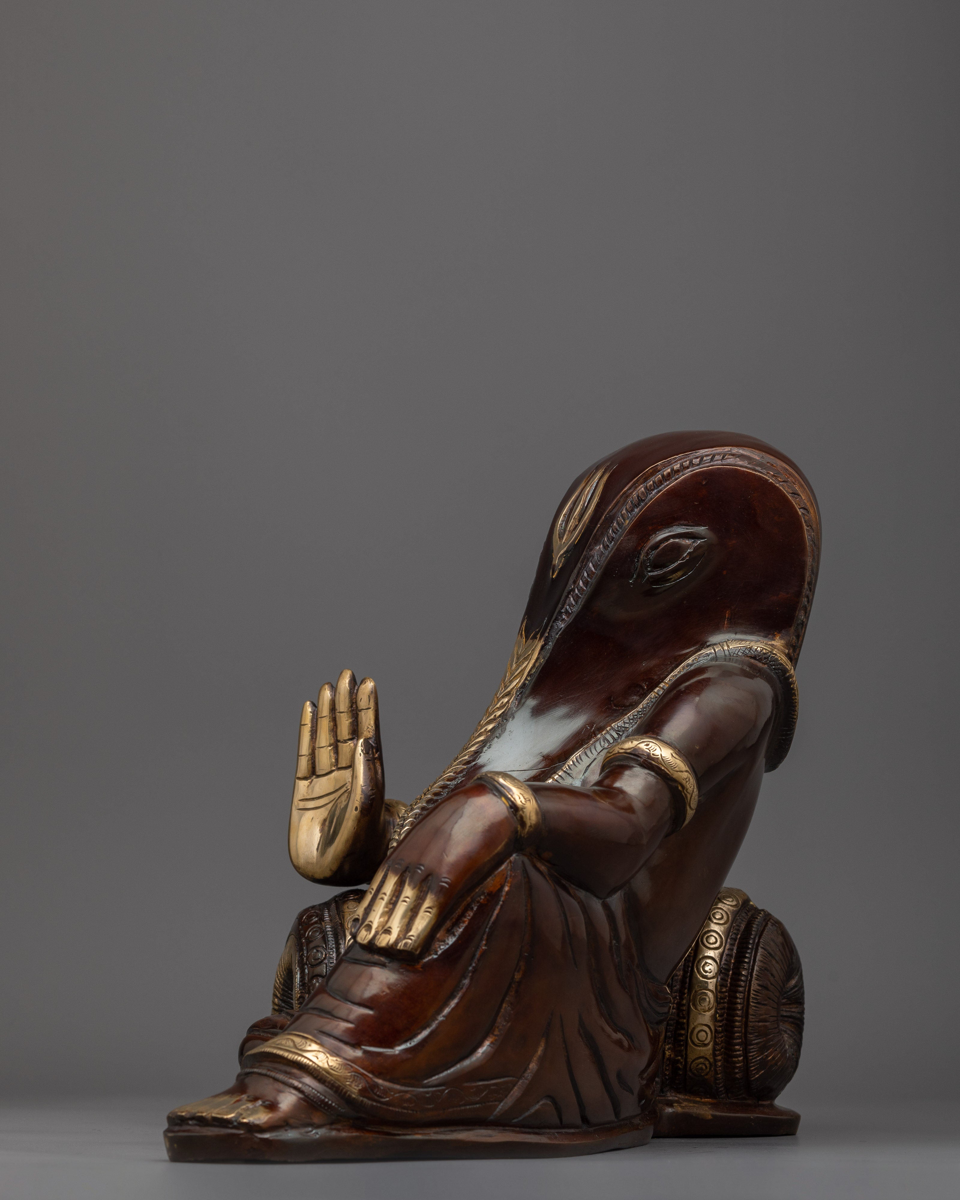 Divine Resting Ganesh Statue | Handcrafted Symbol of Protection and Blessings