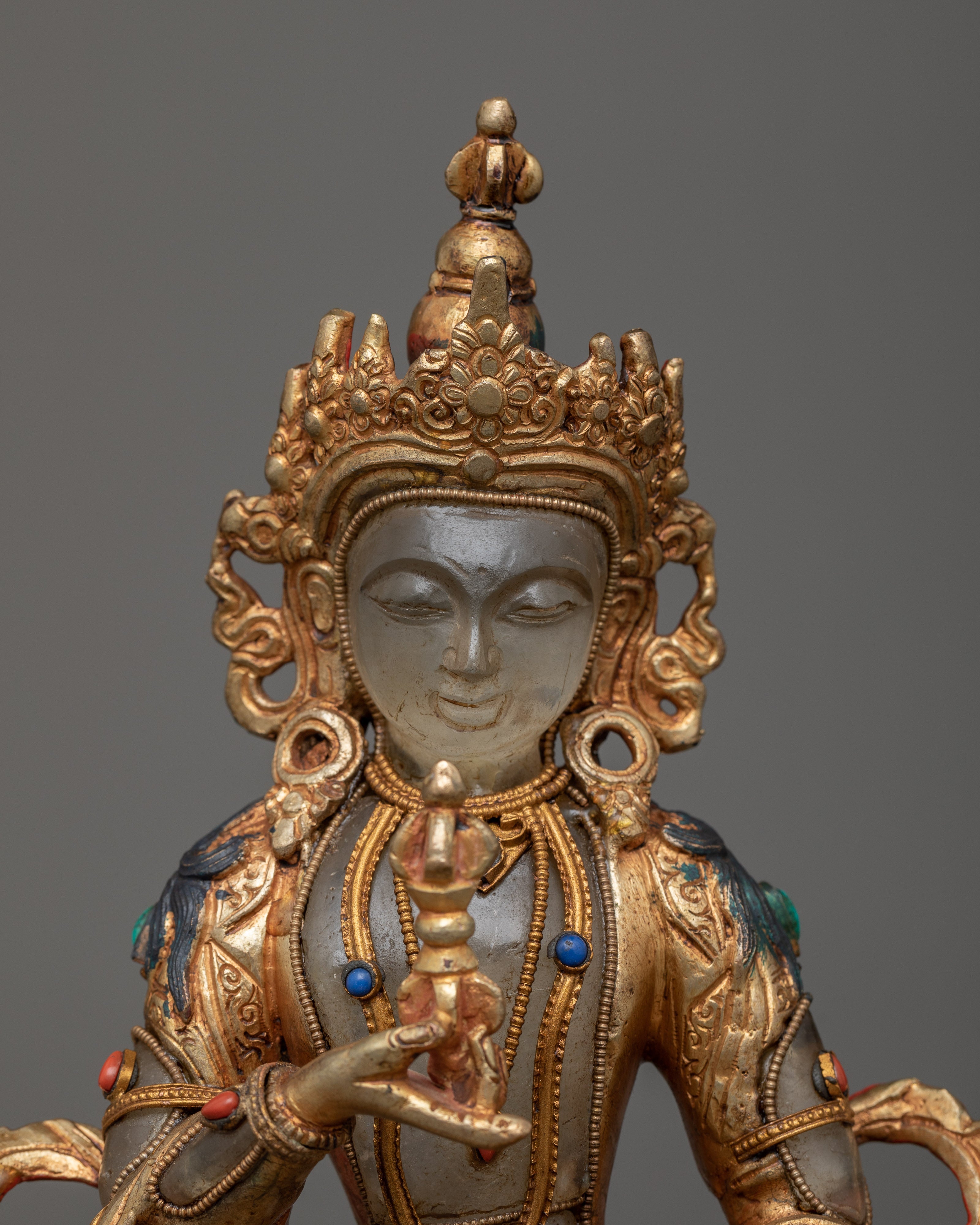 Crystal Vajarsattva Statue | Blessings of a Pure Heart & Mind
