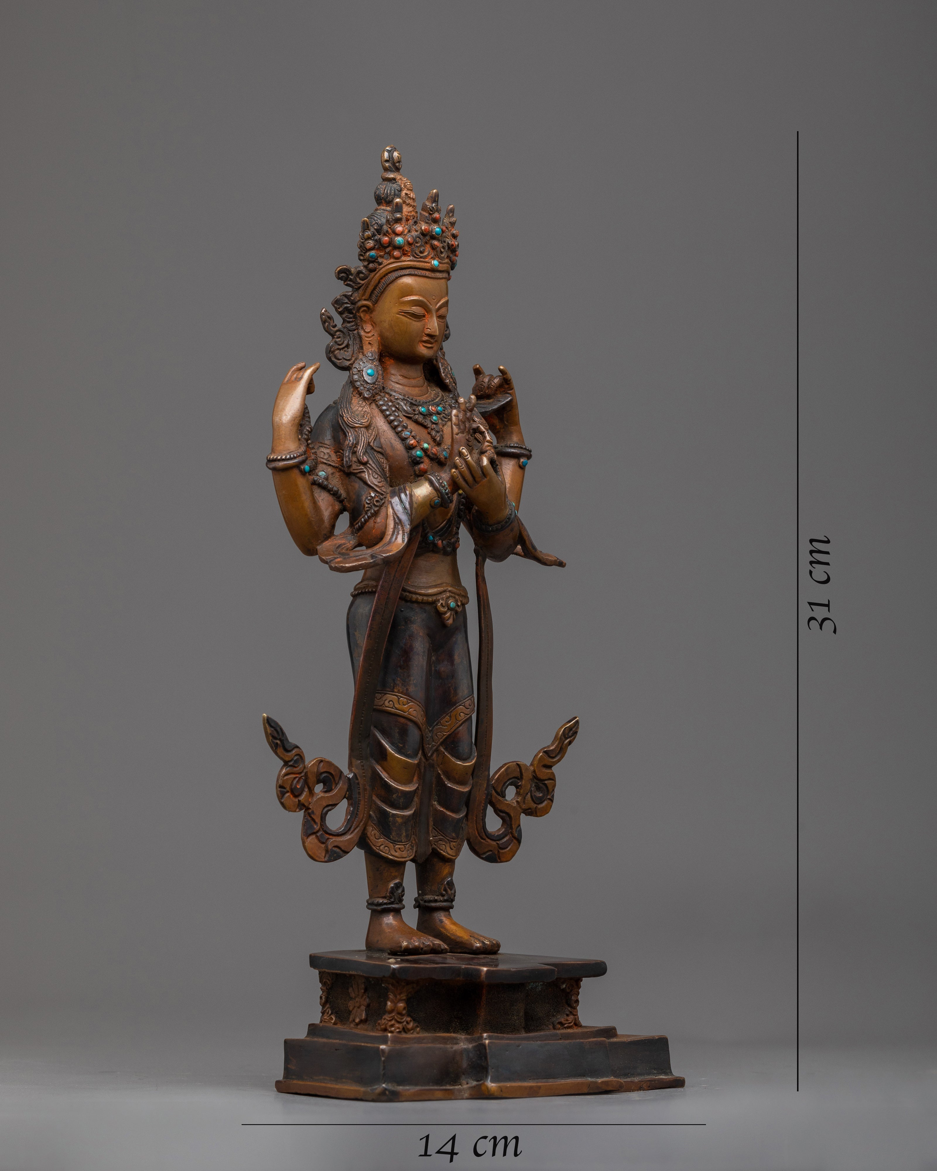 Standing 4 Armed Chenrezig Statue | The Embodiment of Universal Compassion