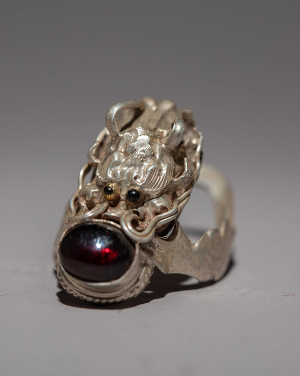 Handcrafted Dragon Sculpture Sterling Silver Ring | A Unique and Symbolic Rings for Gifts