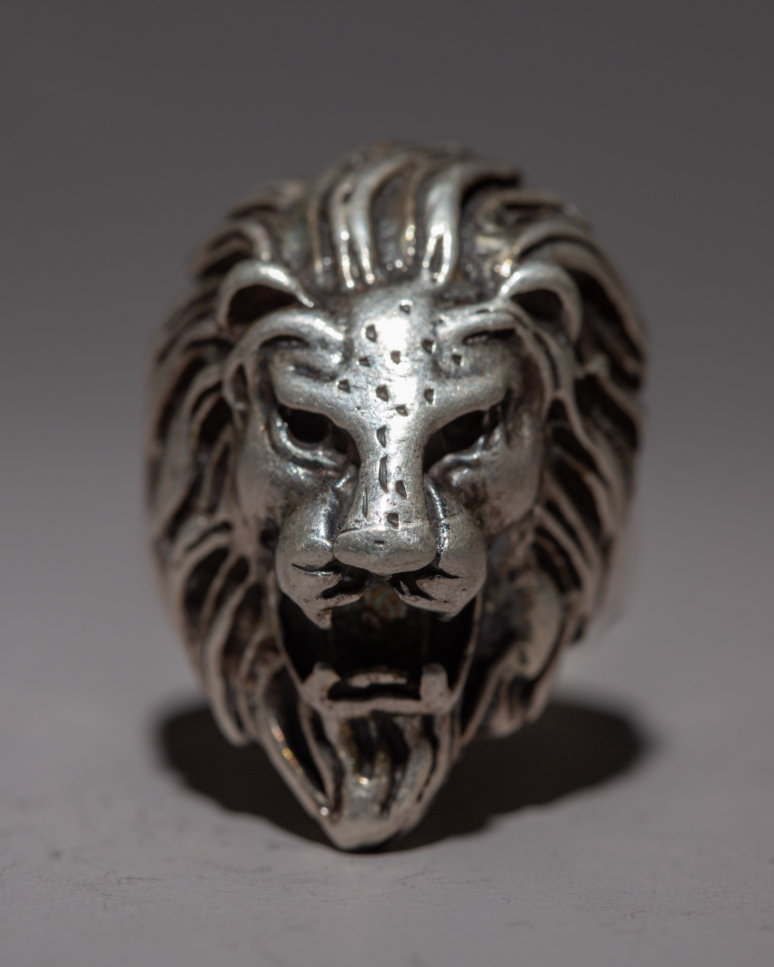 Lion Head Silver Ring