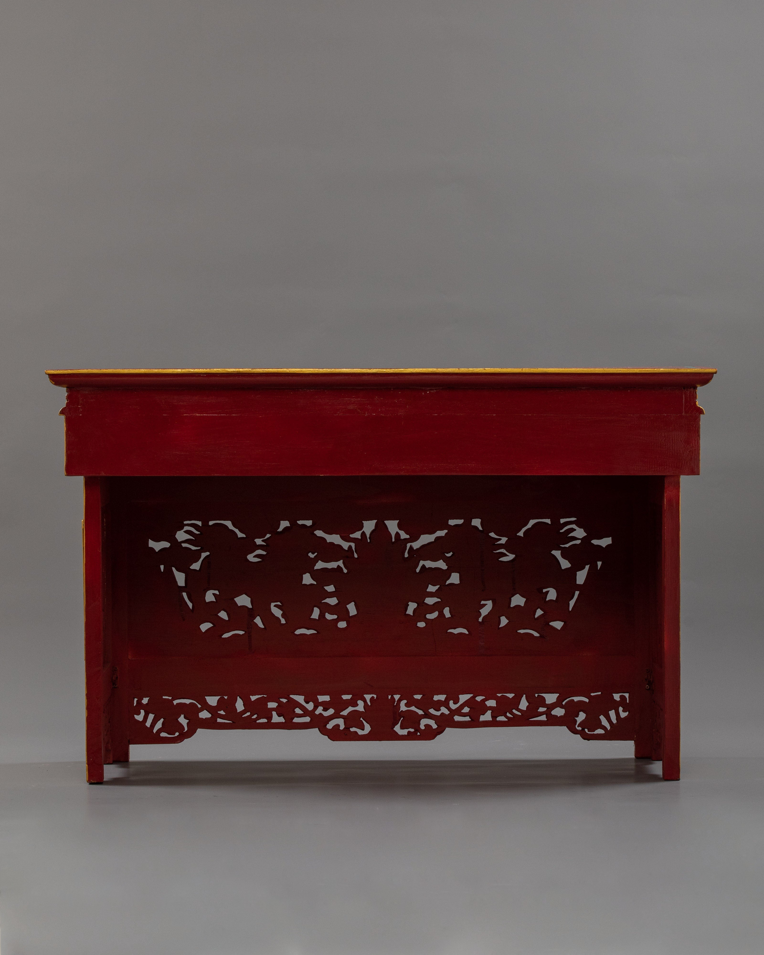 Tibetan Folding Wood Table | Hand-carved for Unique Interiors