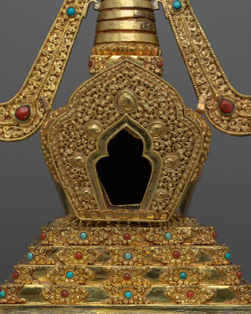 Copper Stupa With 24k Gold Plated | Infusing Spirituality in Spaces