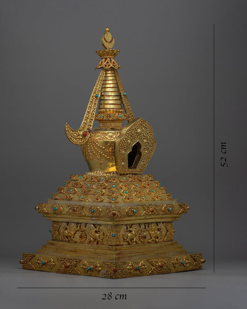 Copper Stupa With 24k Gold Plated | Infusing Spirituality in Spaces