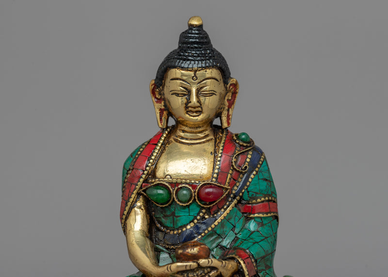 Brass Amitabha Buddha Statue | Lustrous Brass for Sacred Spaces