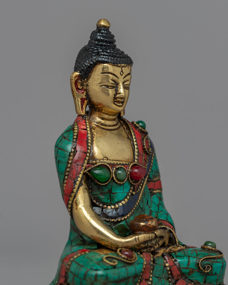 Brass Amitabha Buddha Statue | Lustrous Brass for Sacred Spaces