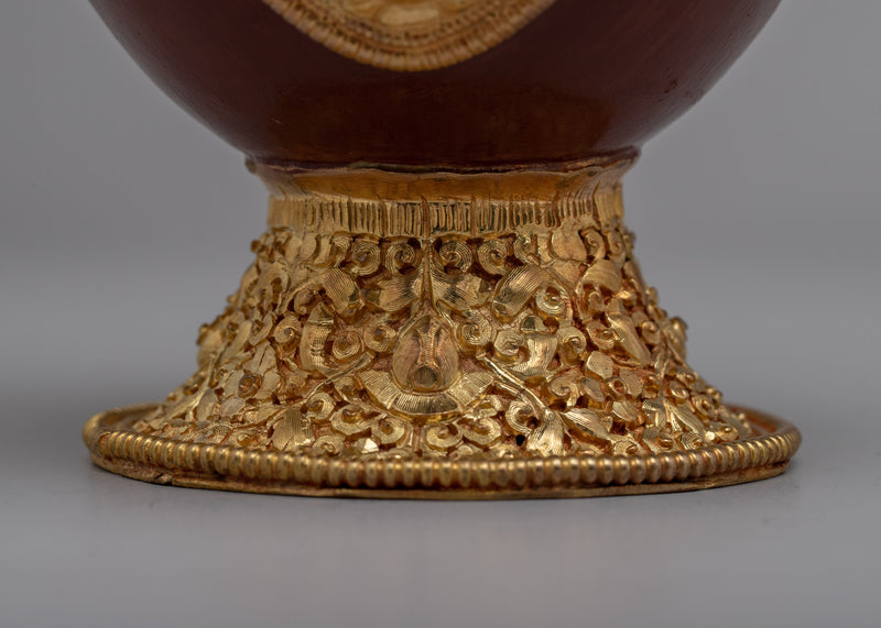 Ceremonial Copper Bhumpa | Gold Plated Buddhist Offering Vase